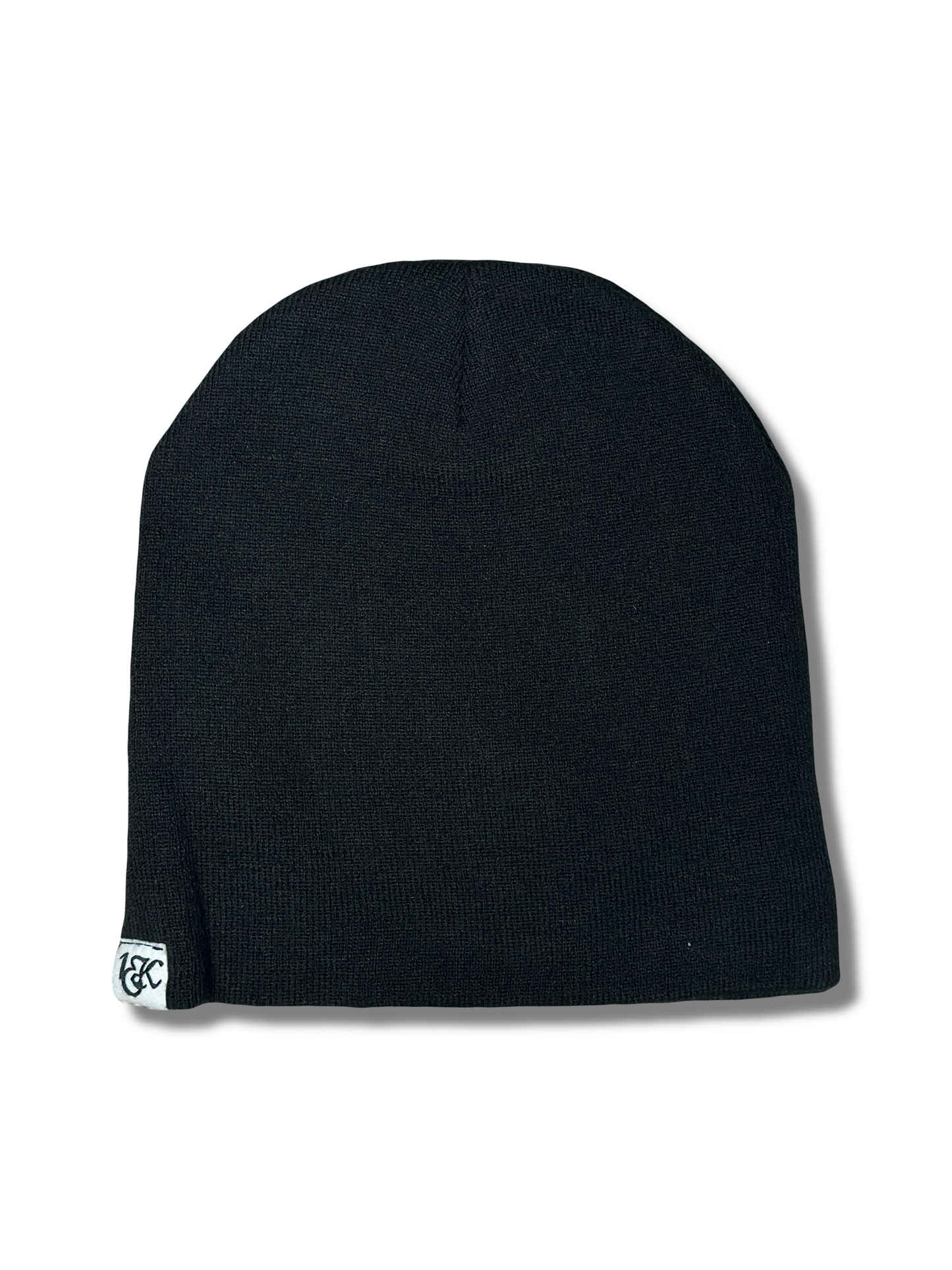 "1OK" Distressed Beanie (Black/Blue)