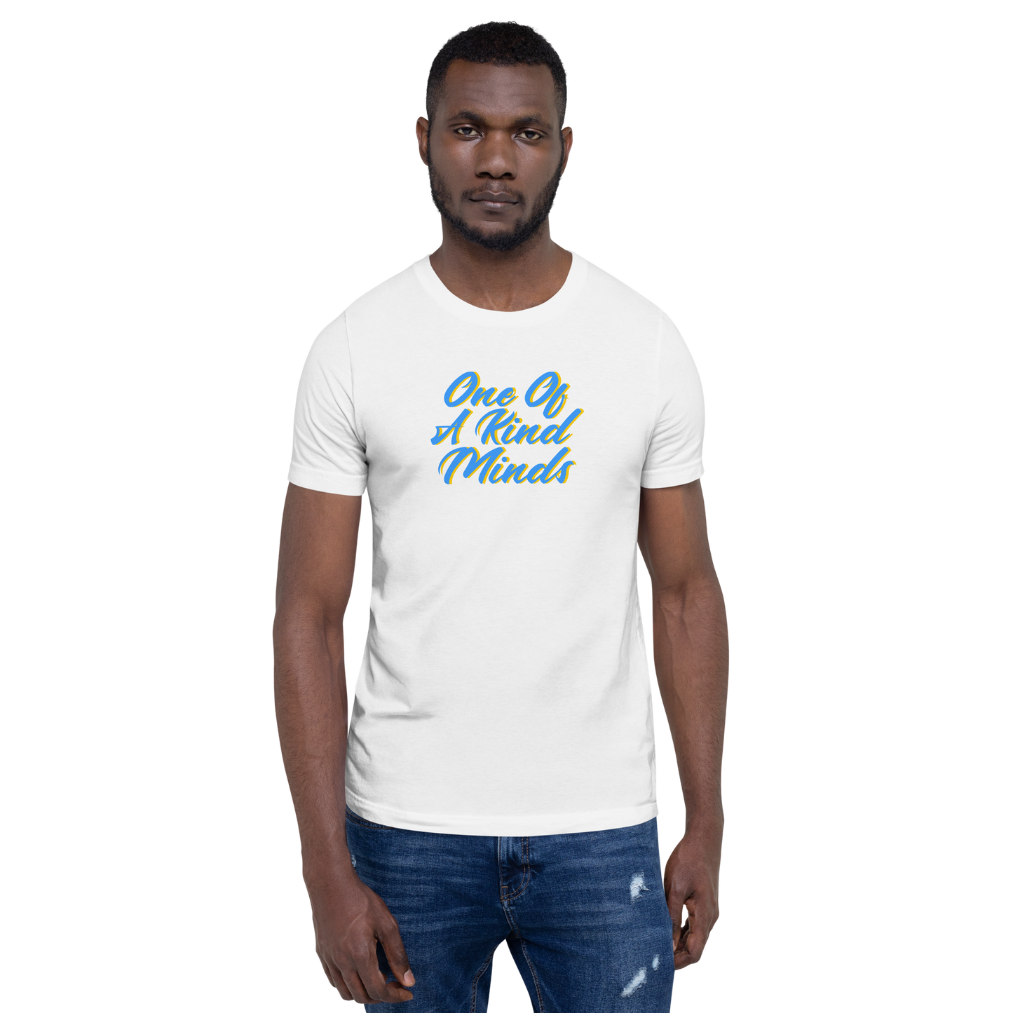 One Of A Kind Minds Unisex T-Shirt (Turquoise /Yellow)