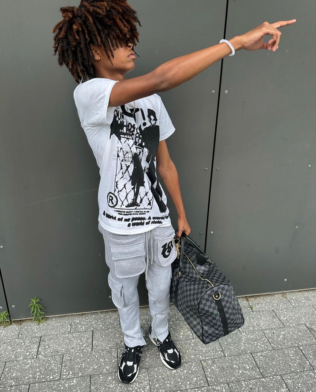 "1OK" Cargo Joggers (Heather Grey/ Black)