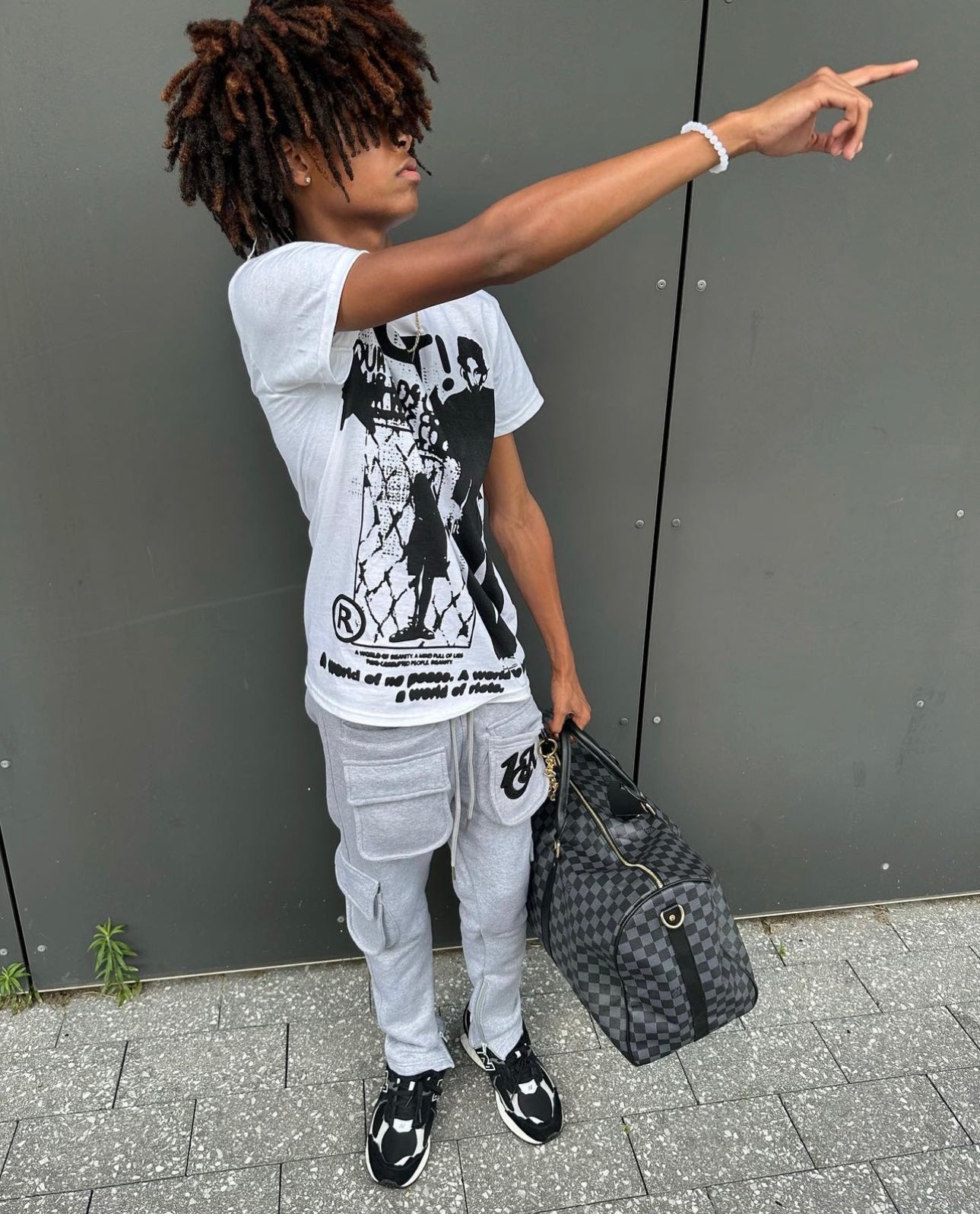 "1OK" Cargo Joggers (Heather Grey/ Black)