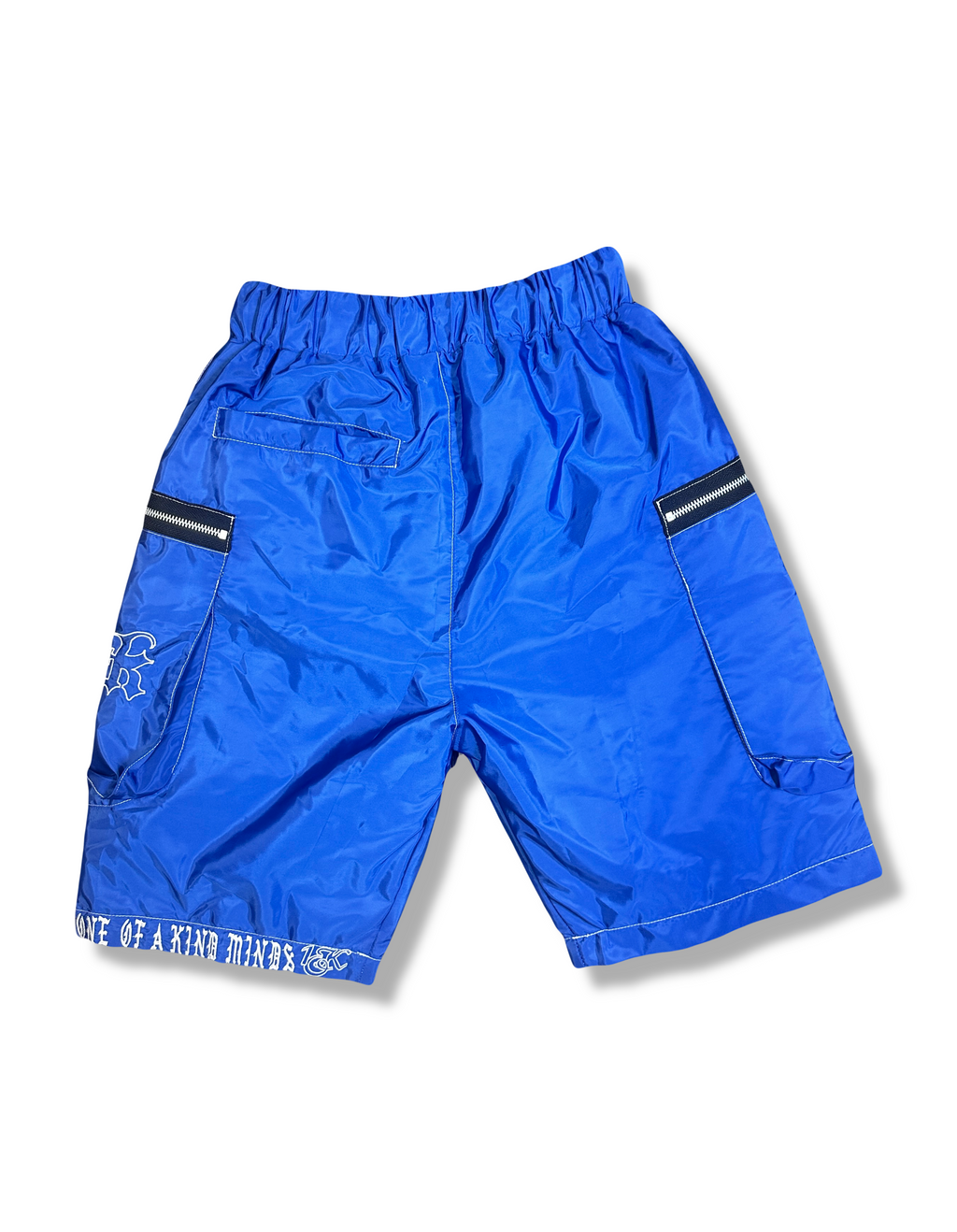 “1OK” Nylon Zipper Shorts (Blue/White)