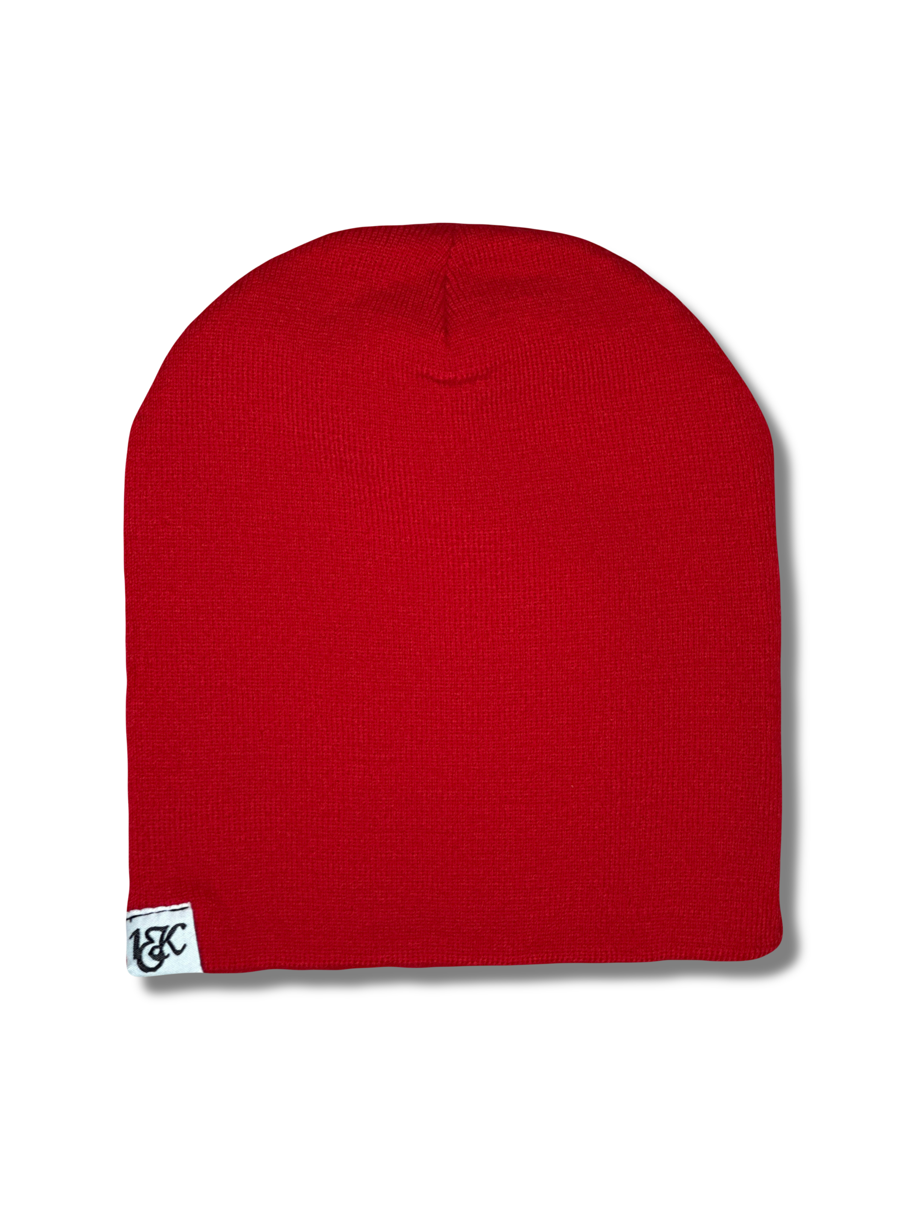"1OK" Distressed Beanie (Red/Blue)