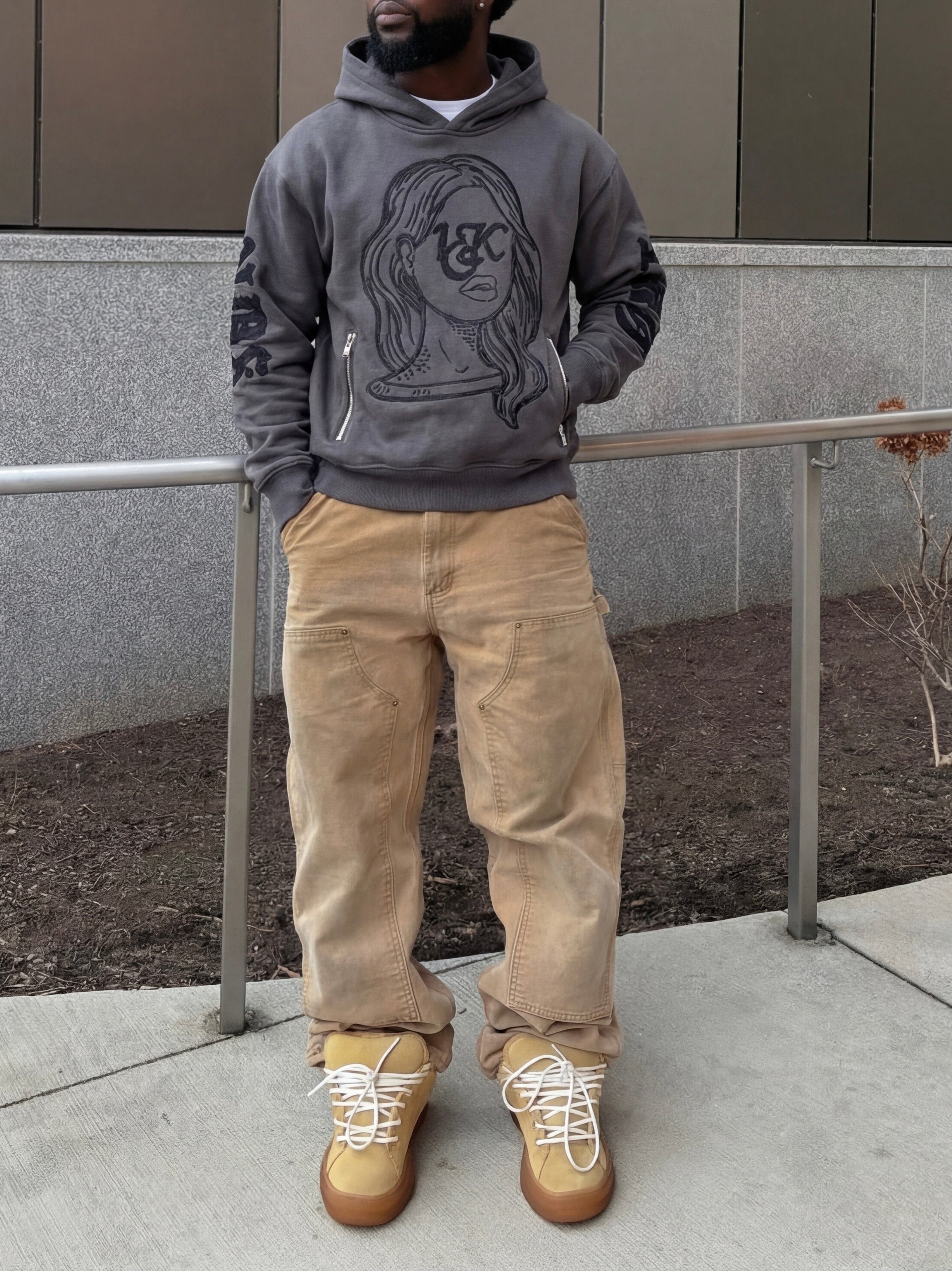 “1OK” Iconic Muse Hoodie (Grey/Black)