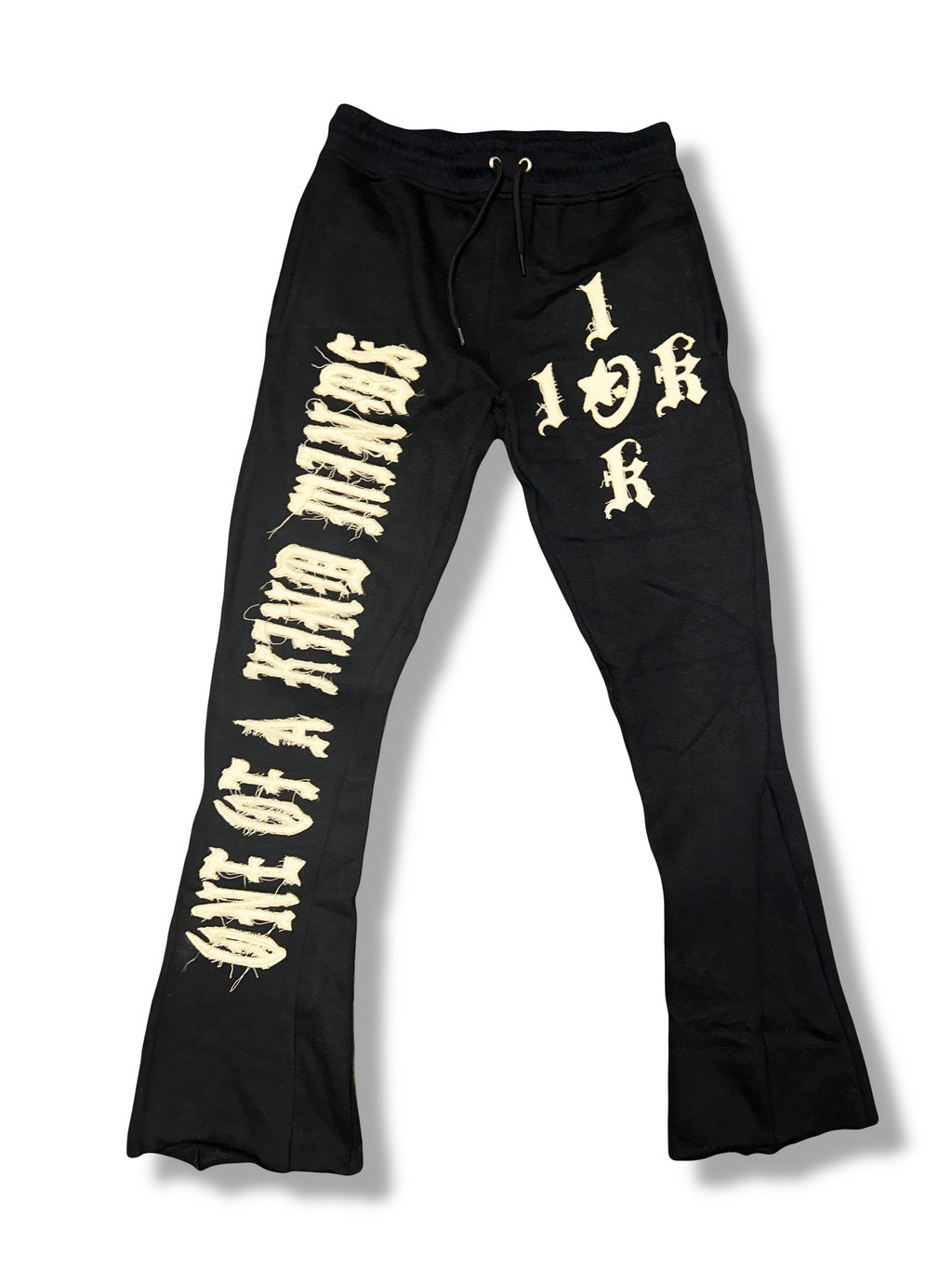 "1OK" Flare Joggers (Black/ Cream)