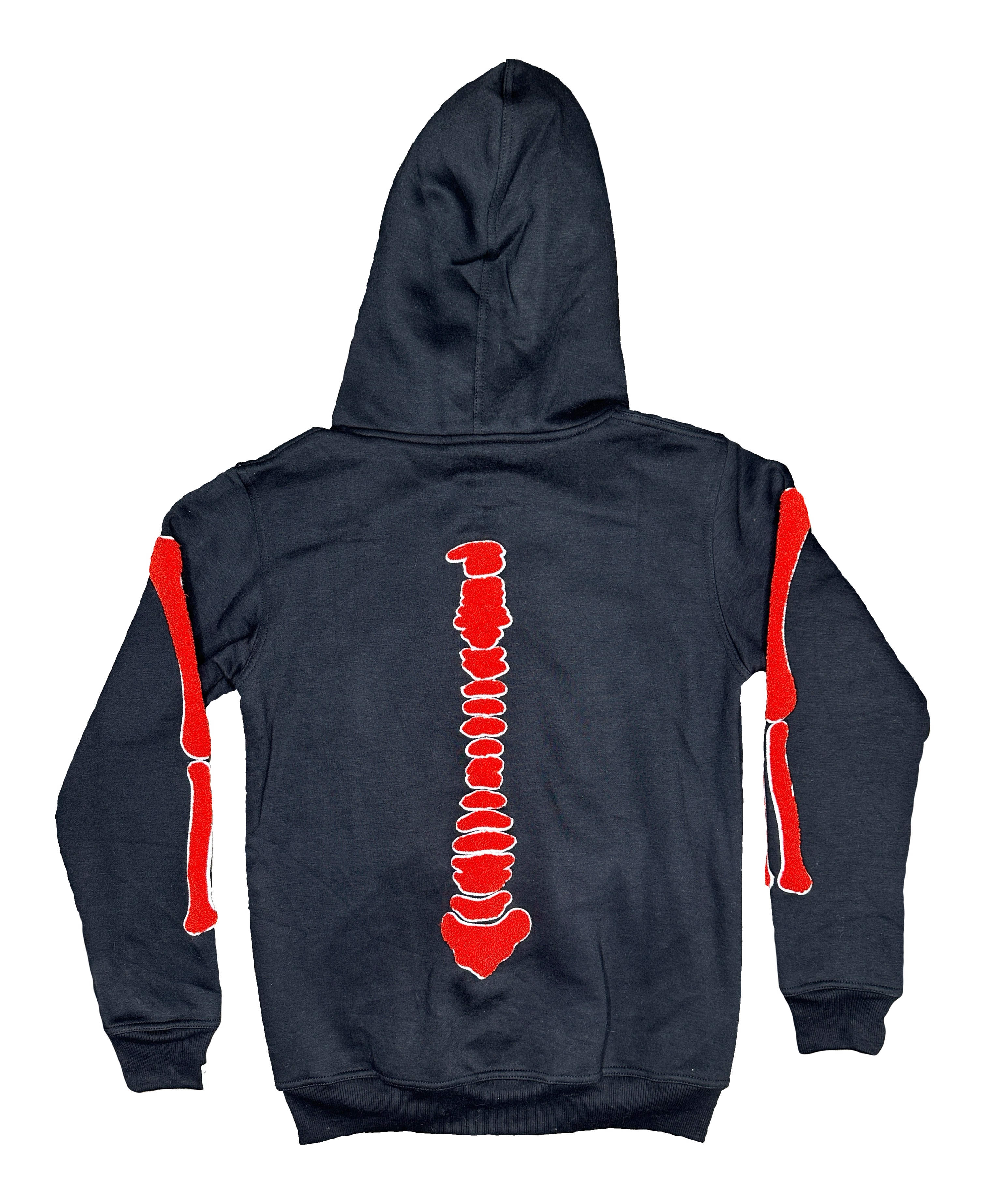 “1OK” Skeleton Full-Zip Hoodie (Black/Red)