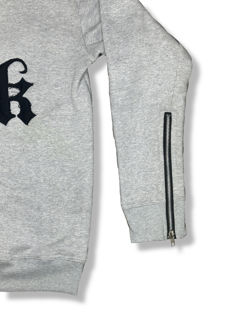 “1OK” Distressed Hoodie (Grey/Black)