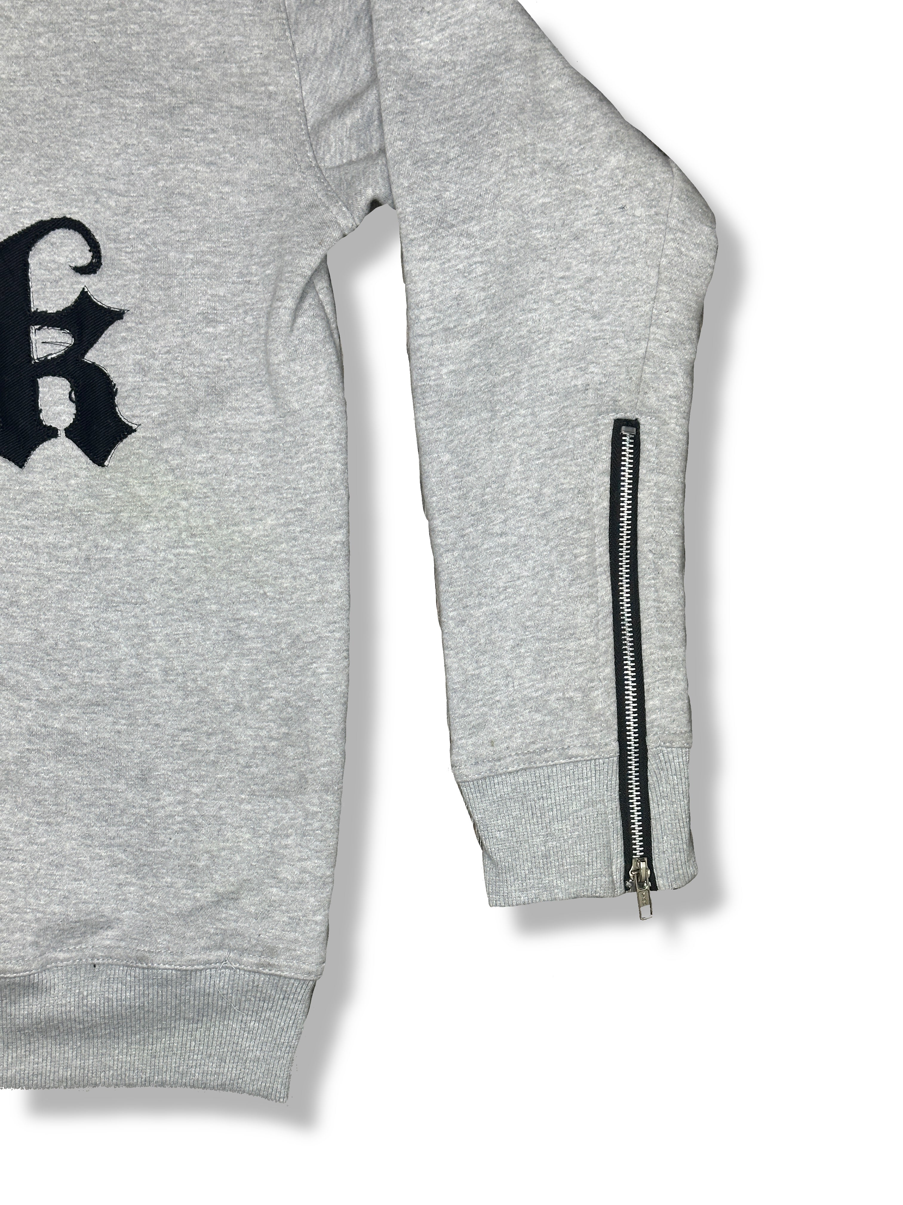 “1OK” Distressed Hoodie (Grey/Black)