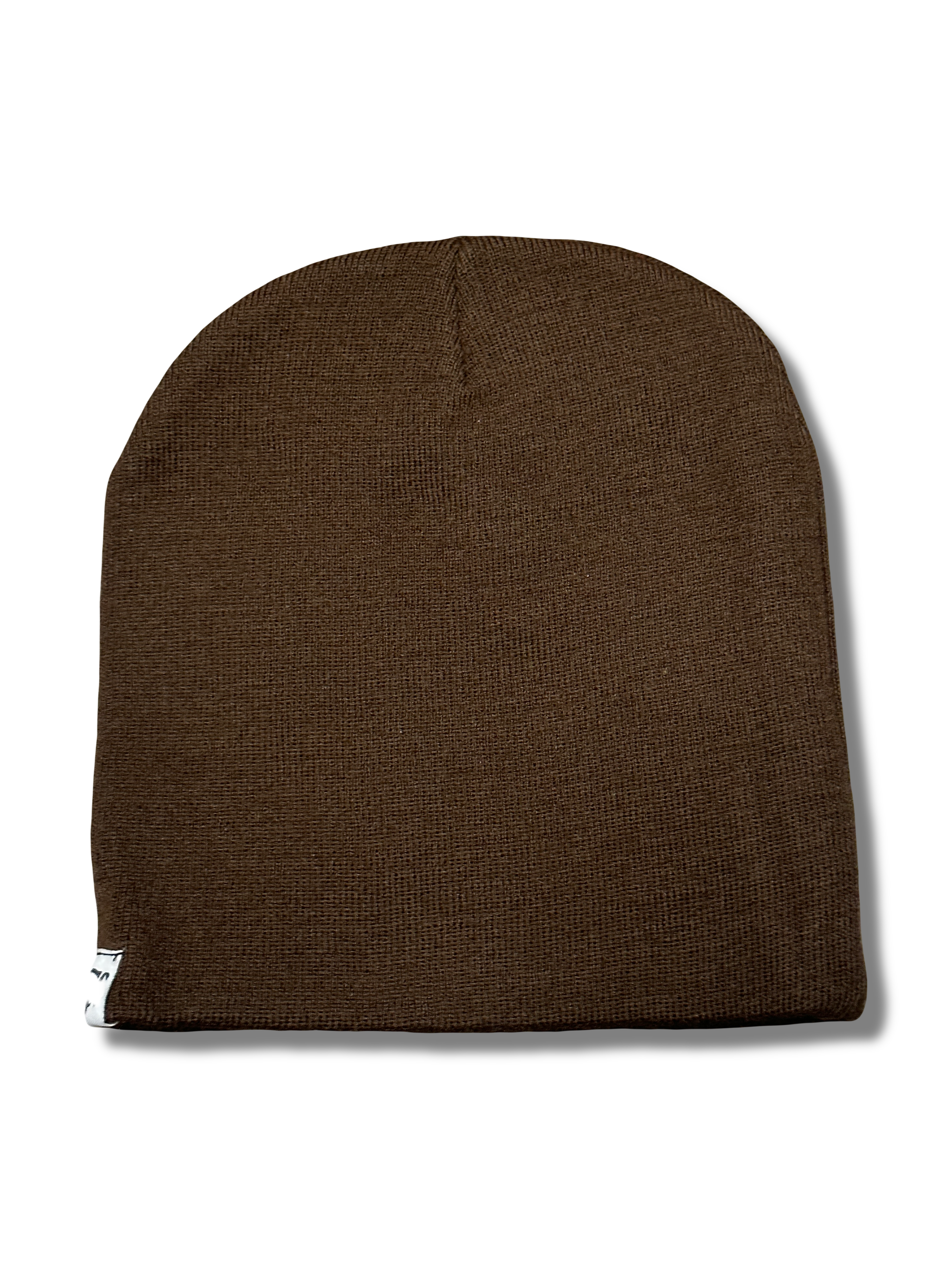 "1OK" Distressed Beanie (Brown/White)