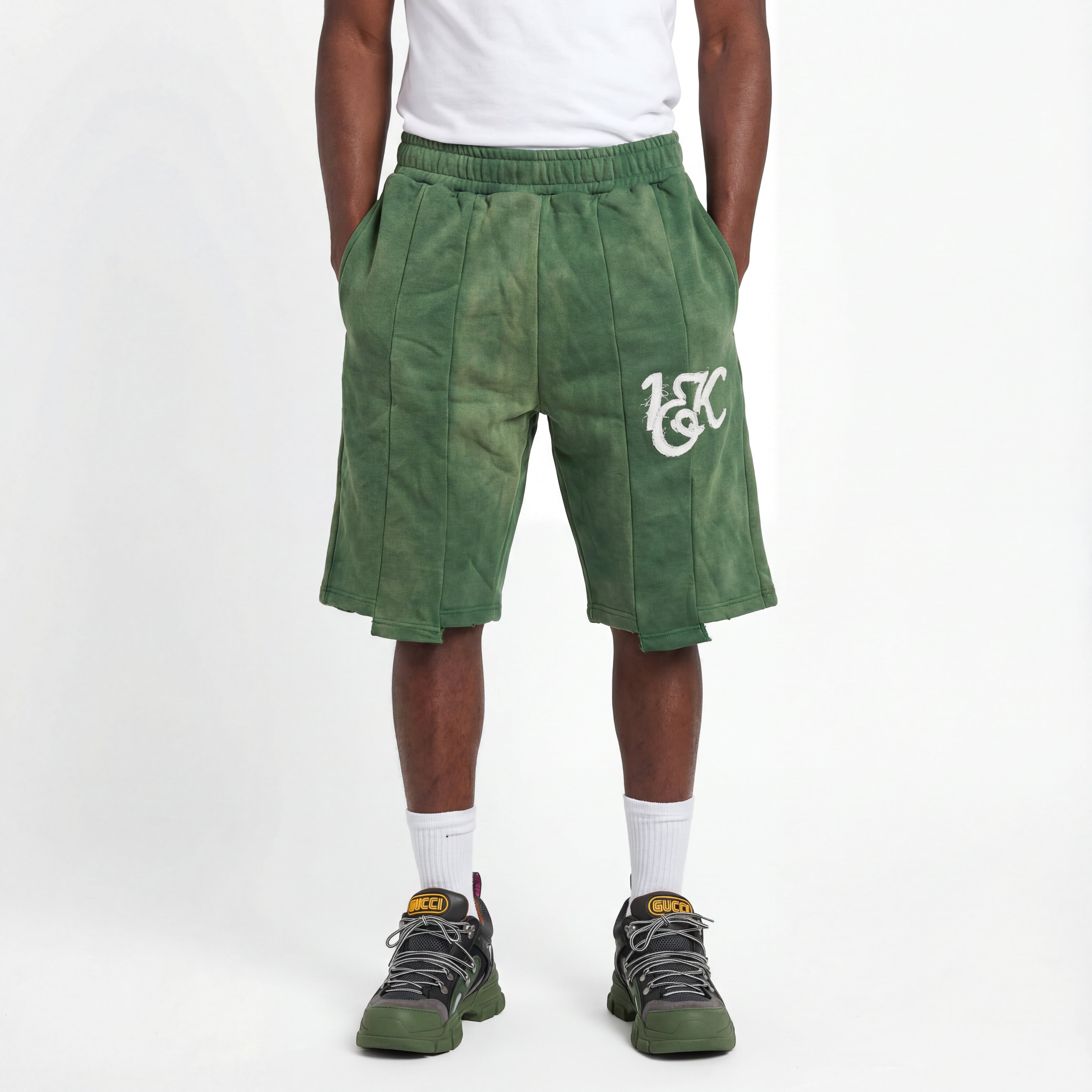 1OK Uniform Shorts — Green Acid Wash