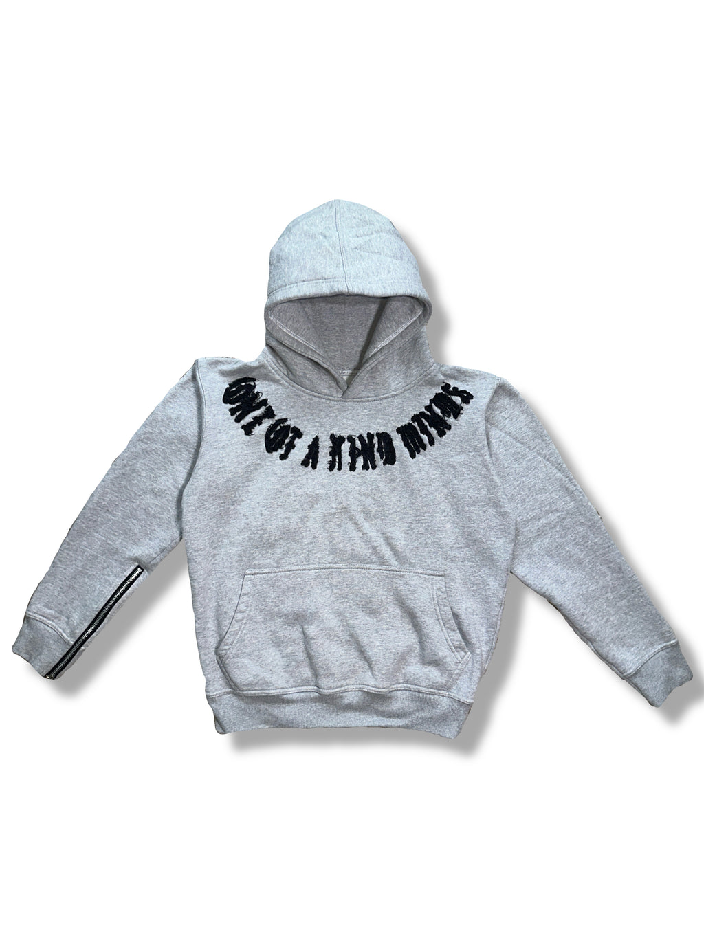 “1OK” Distressed Hoodie (Grey/Black)