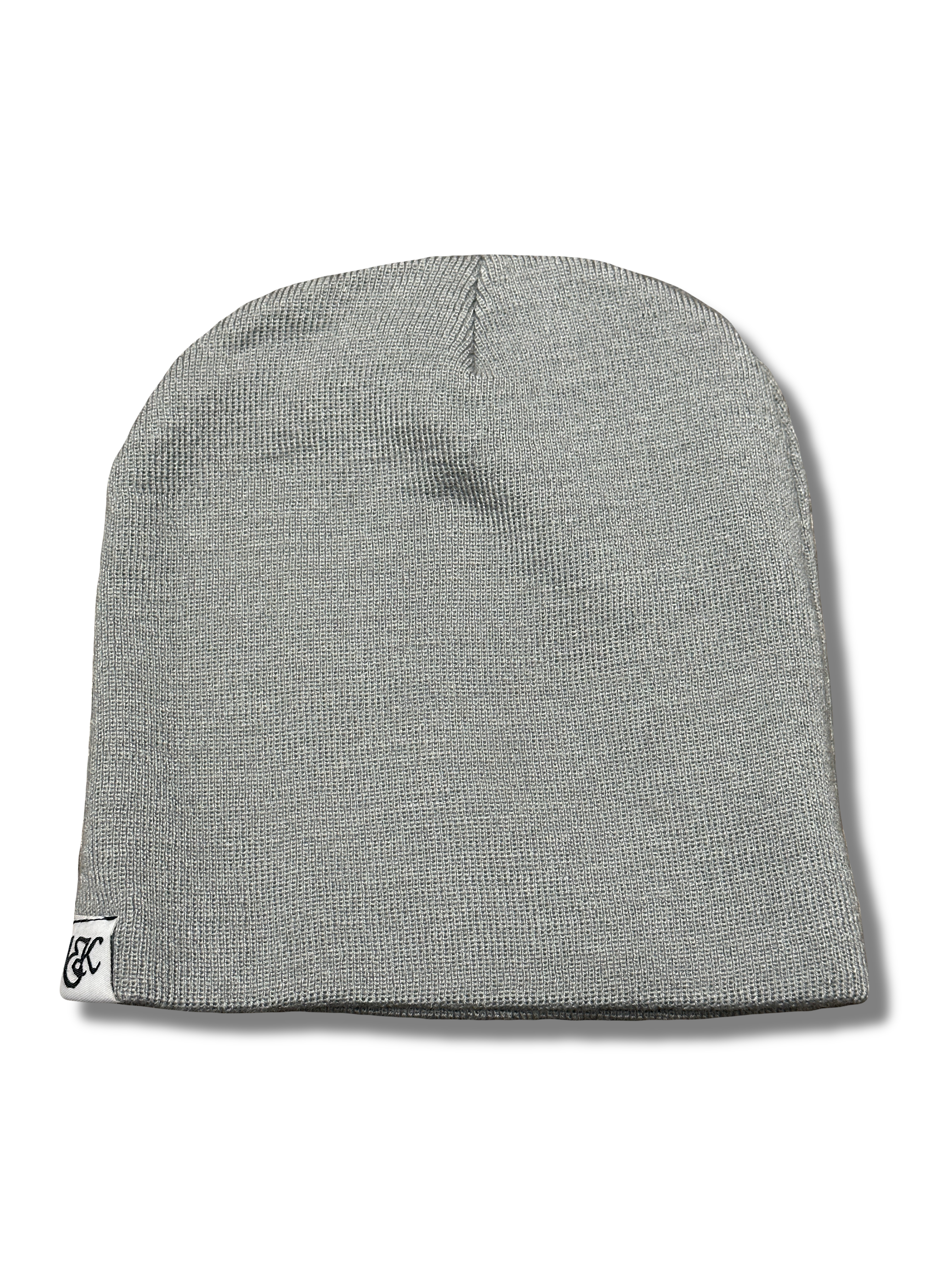 "1OK" Distressed Beanie (Grey/Black)