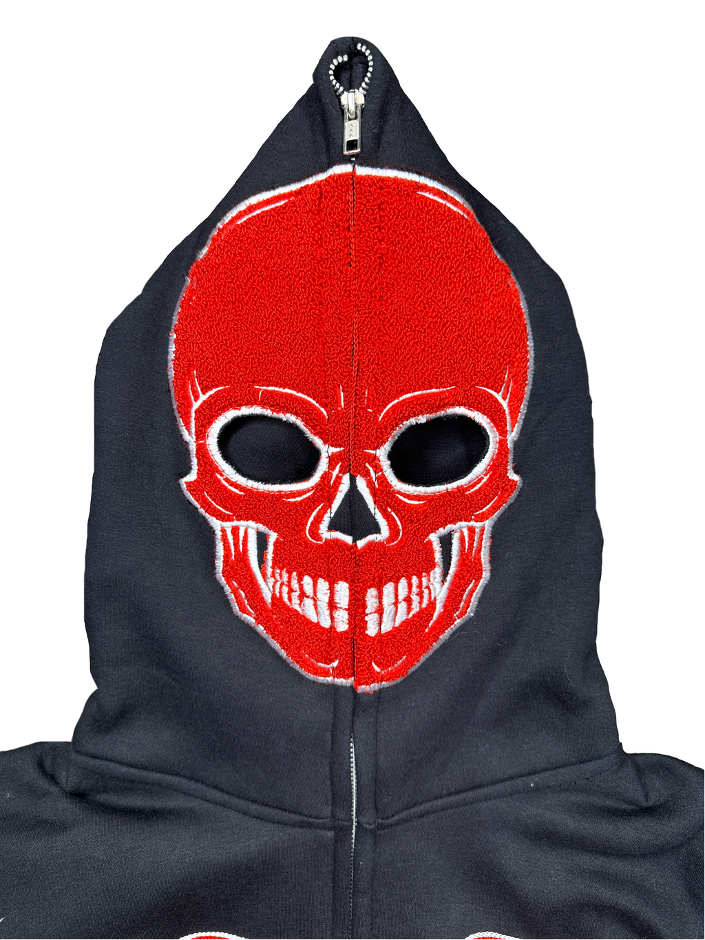 “1OK” Skeleton Full-Zip Hoodie (Black/Red)