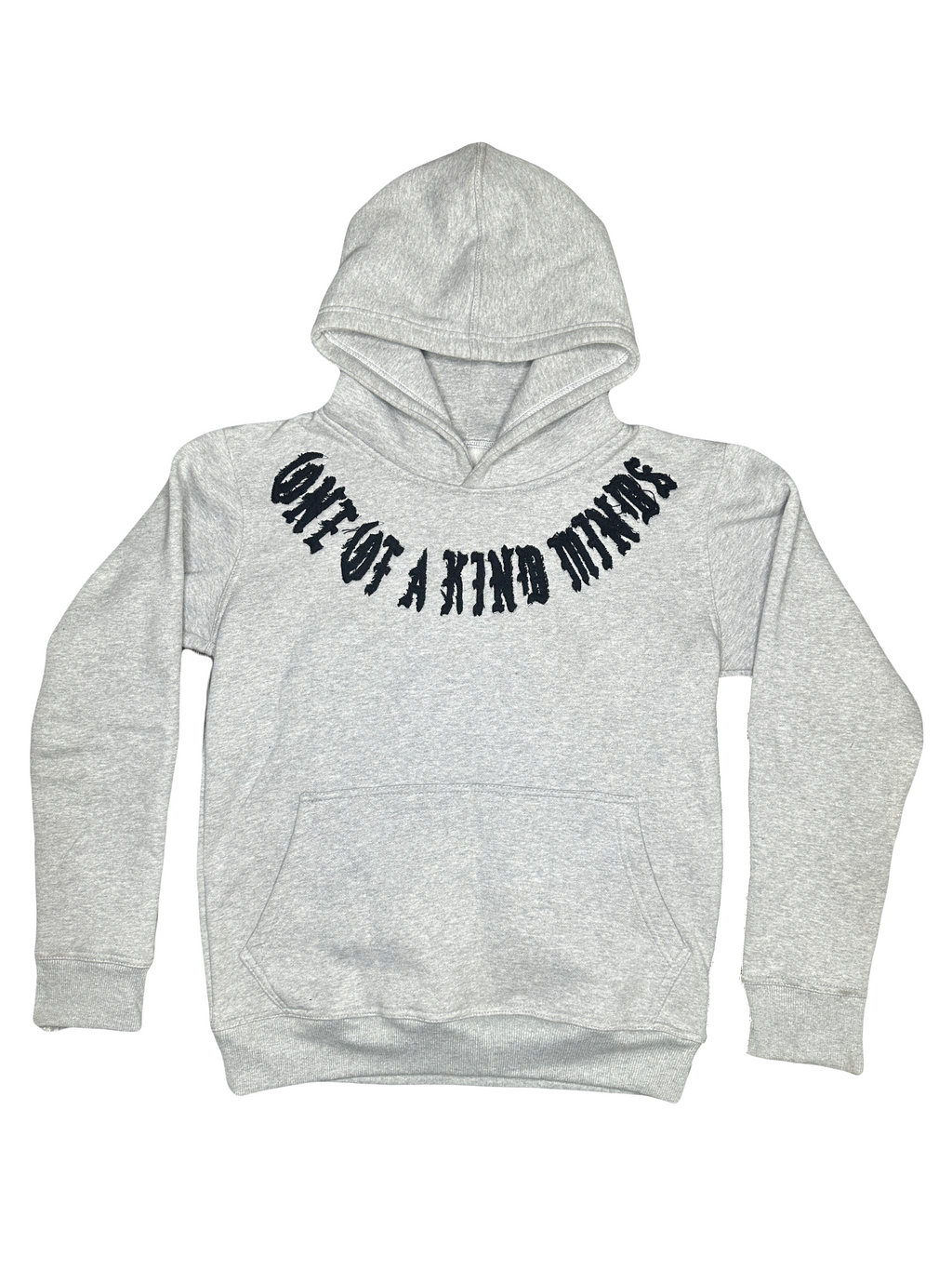 “1OK” Distressed Hoodie (Grey/Black)