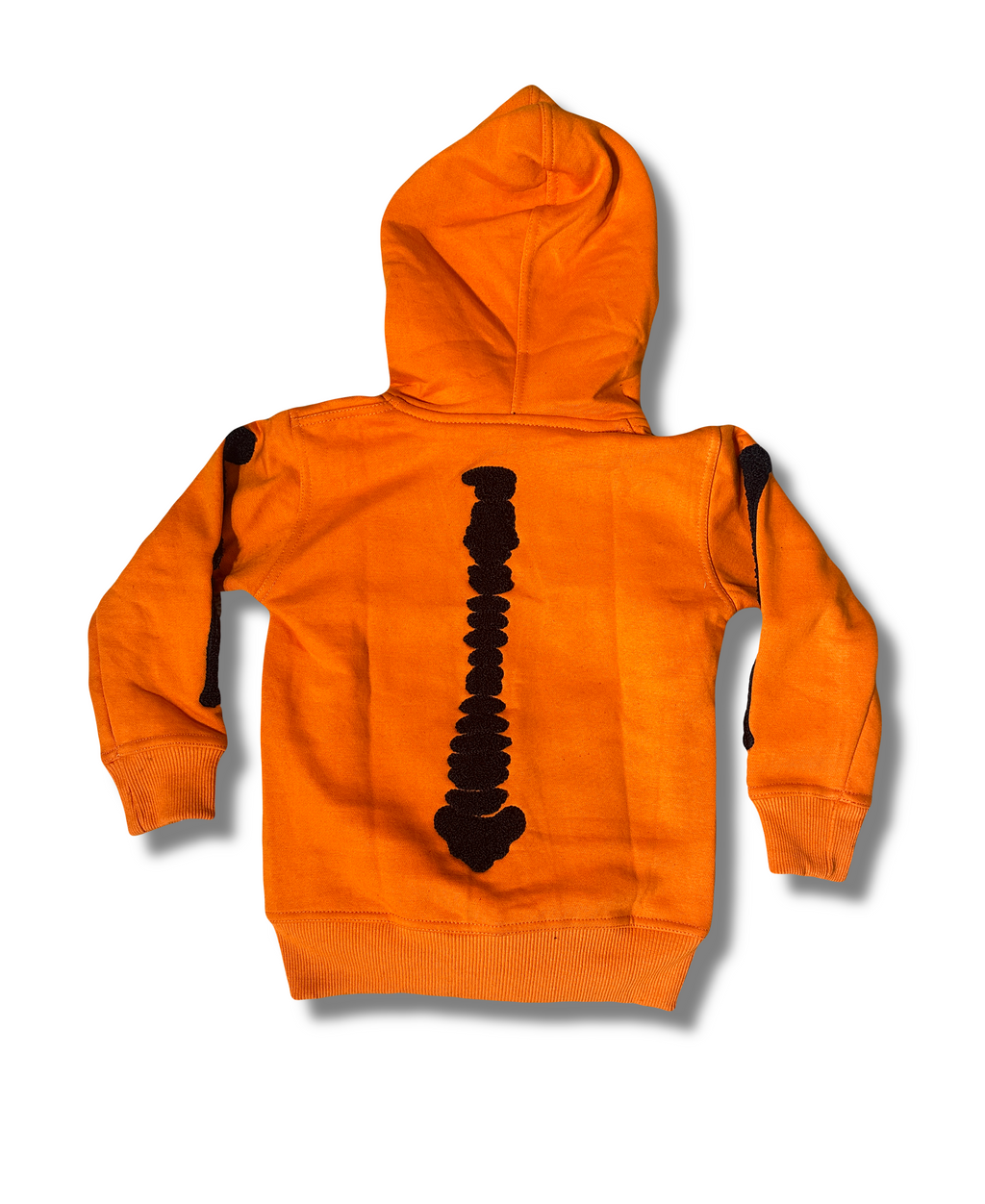 KIDS “1OK” Skeleton Full-Zip Hoodie (Orange/Black)