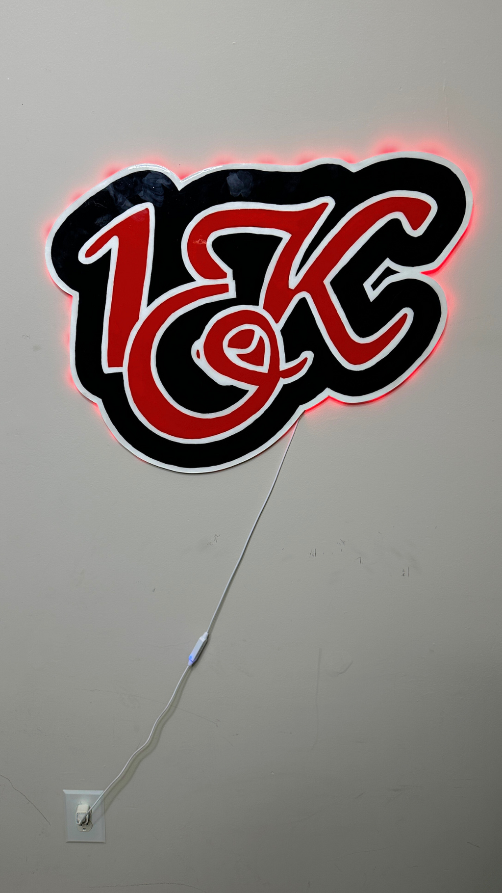 “1OK” Logo Wall Art (Black/Red/White)