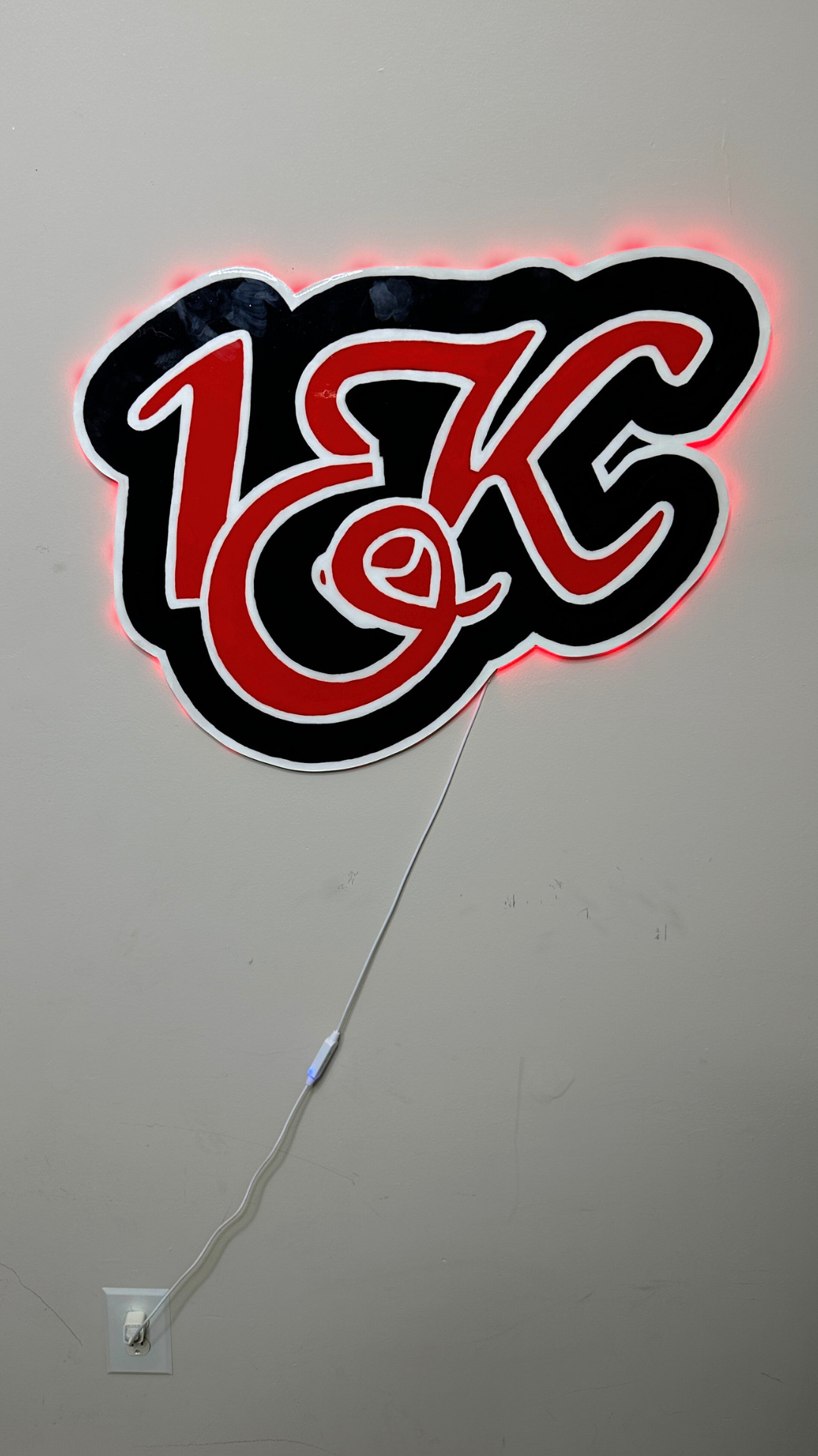 “1OK” Logo Wall Art (Black/Red/White)