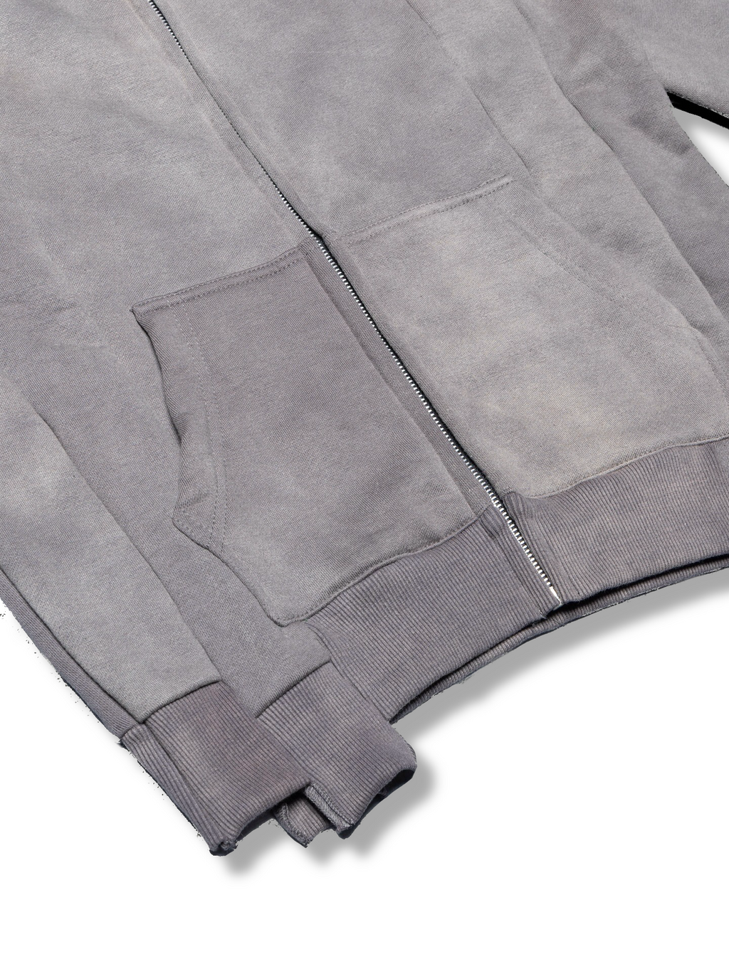 “1OK” Acid Wash Grey Uniform Panel Hoodie