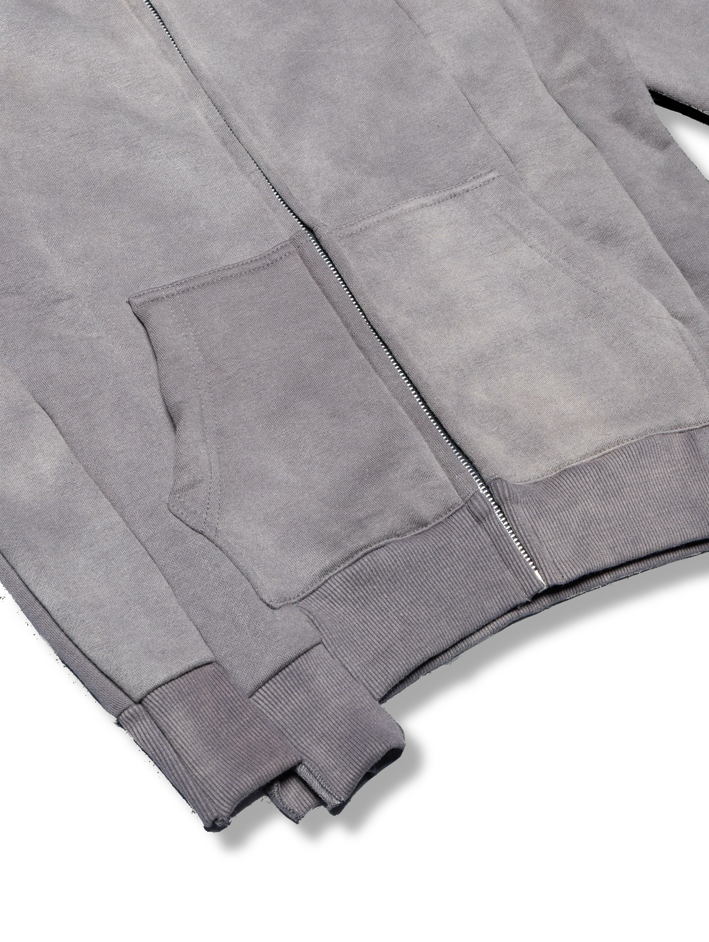 “1OK” Acid Wash Grey Uniform Panel Hoodie