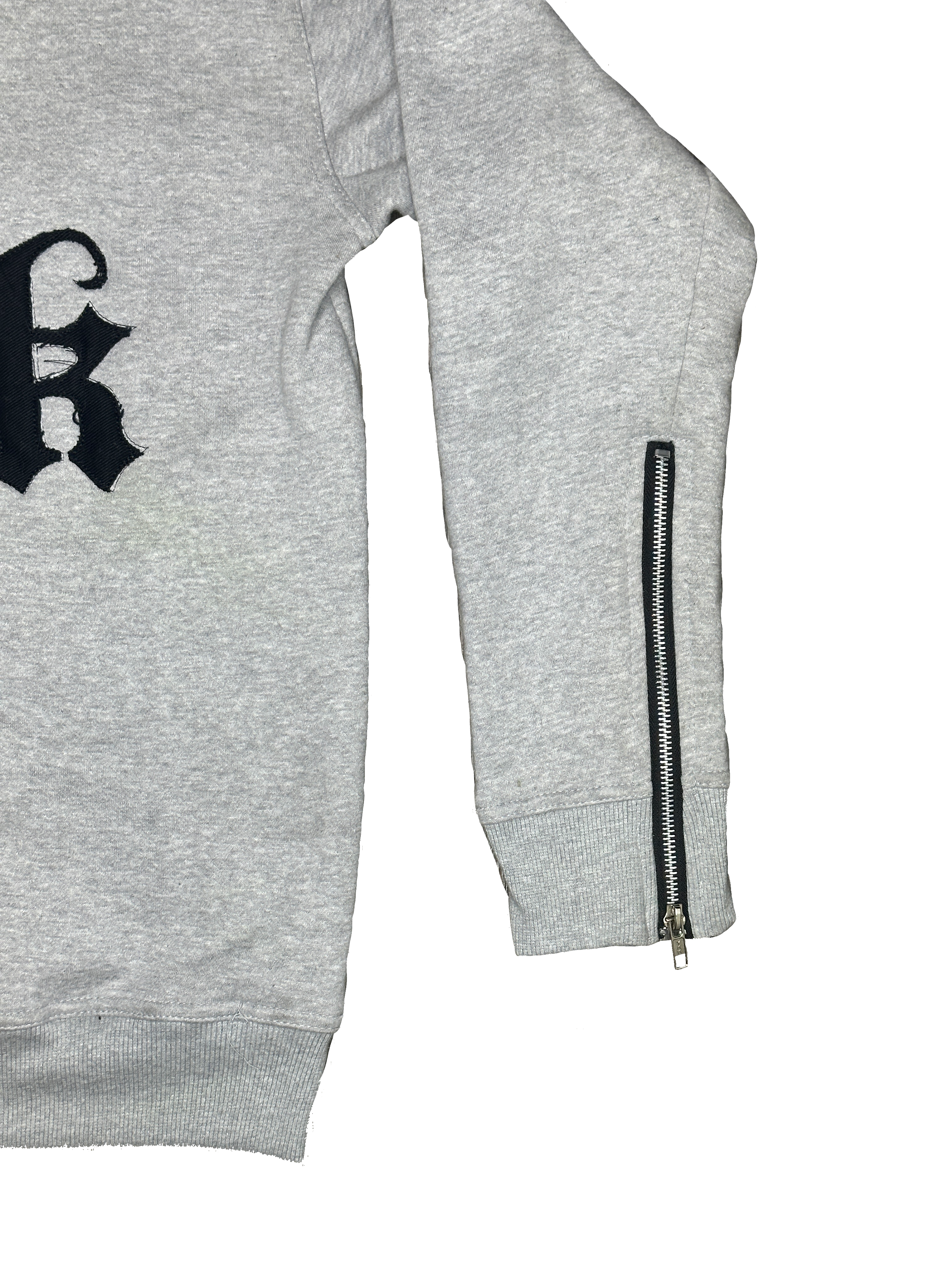“1OK” Distressed Hoodie (Grey/Black)
