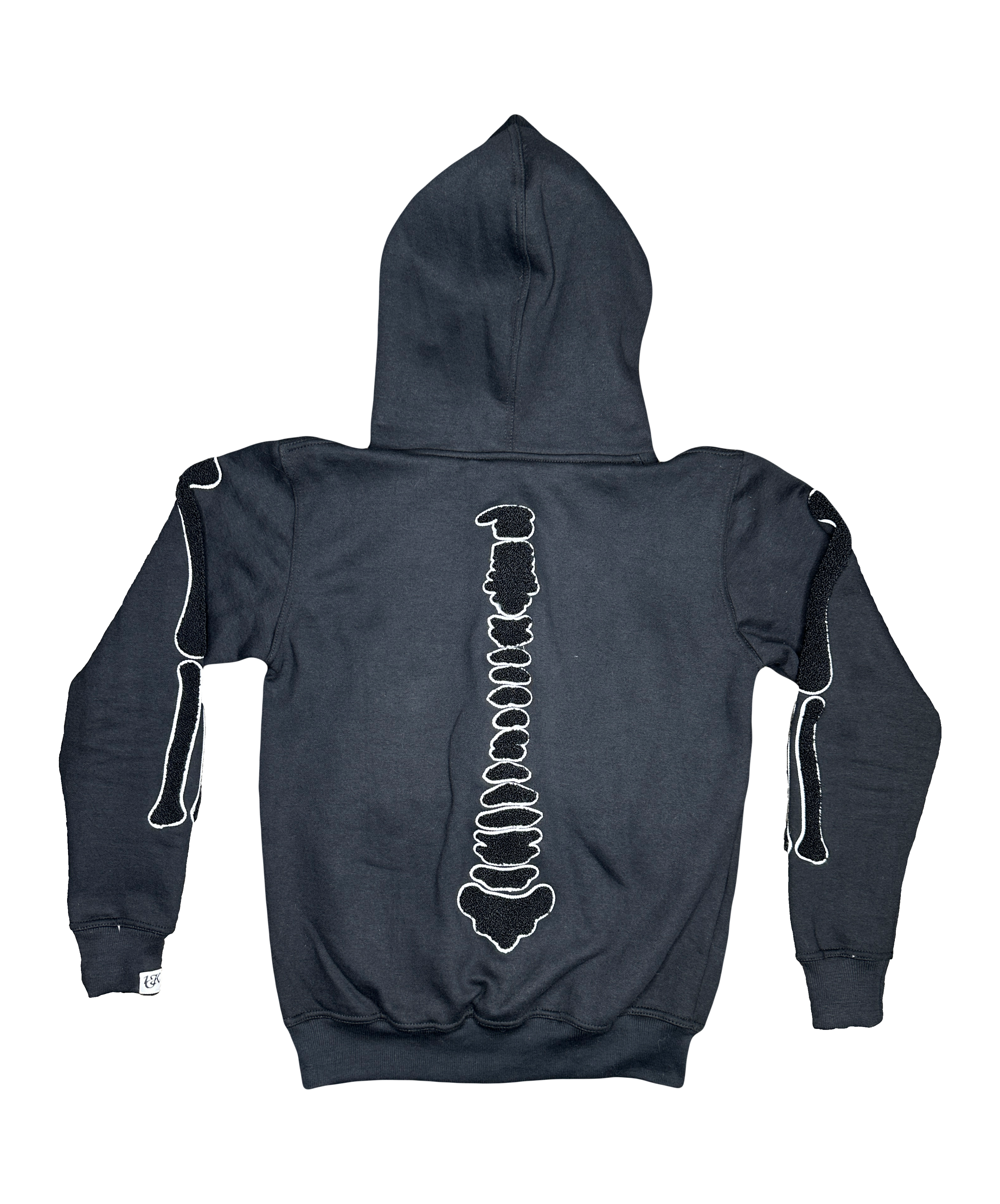 “1OK” Skeleton Full-Zip Hoodie (Black/White)