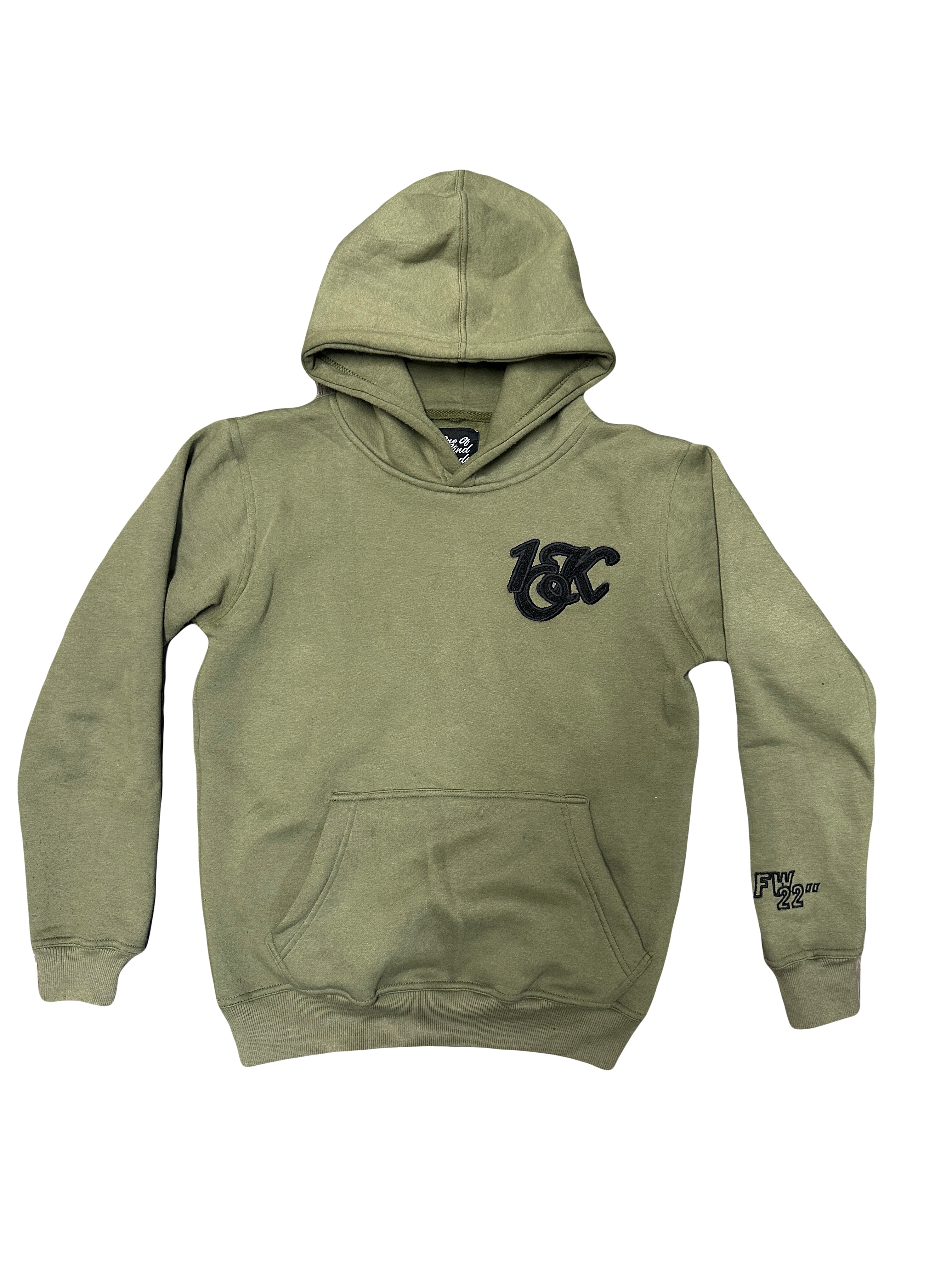 “1OK” Logo Hoodie (Army Green/Black)