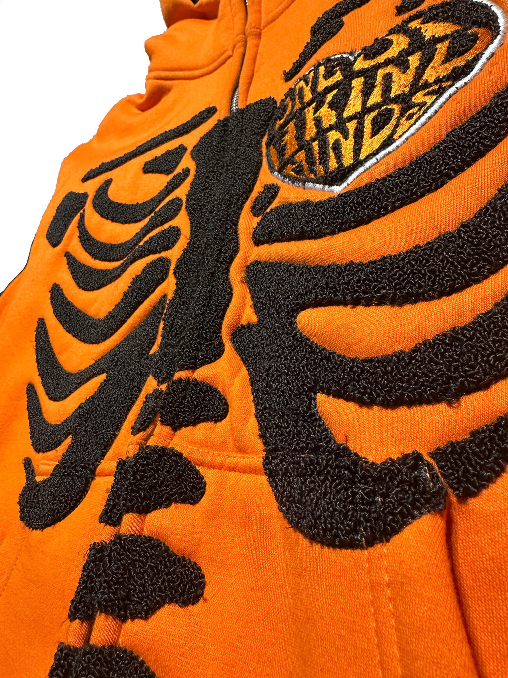 “1OK” Skeleton Full-Zip Hoodie (Orange/Black)