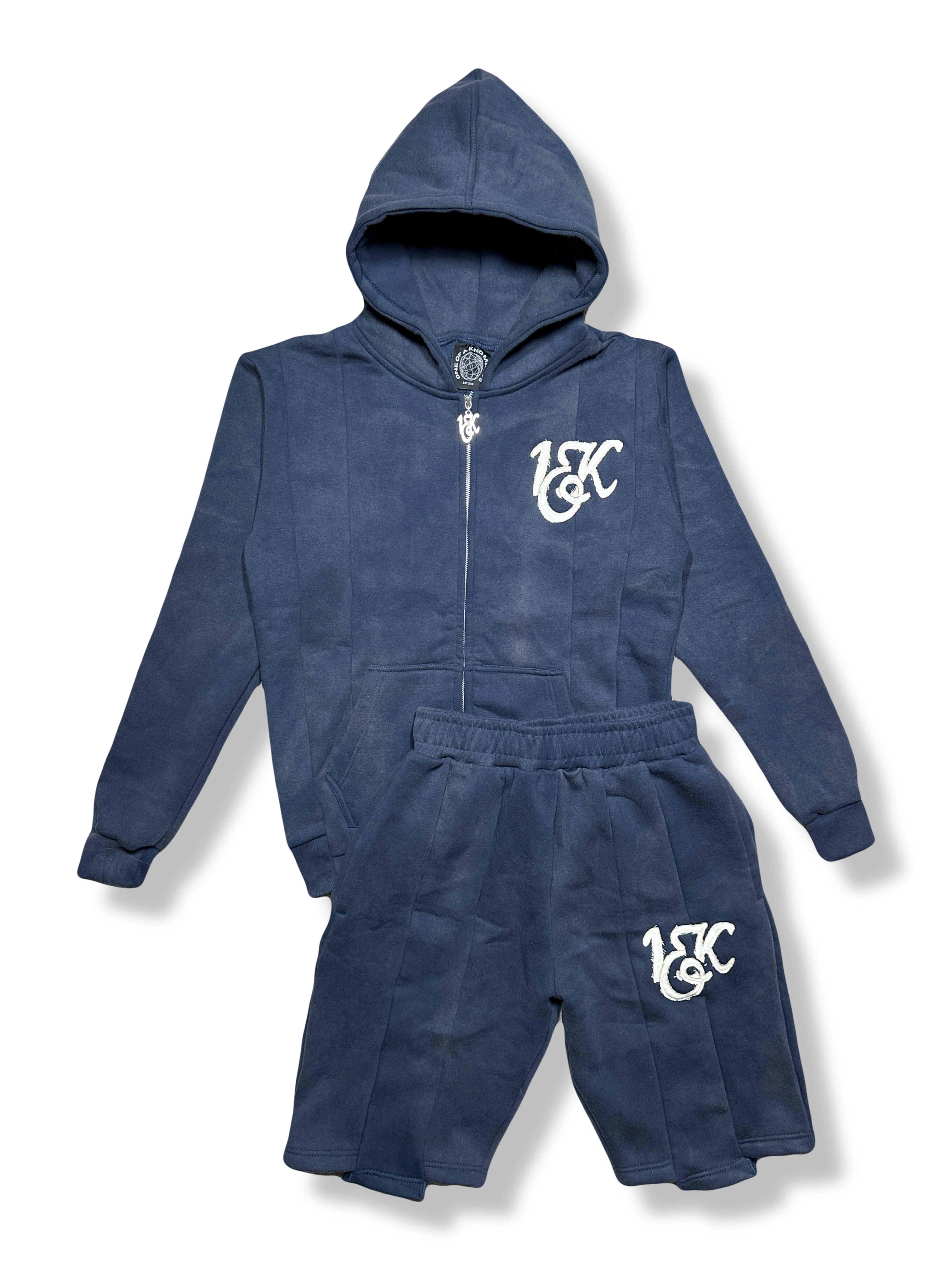 “1OK” Acid Wash Navy Blue Uniform Set
