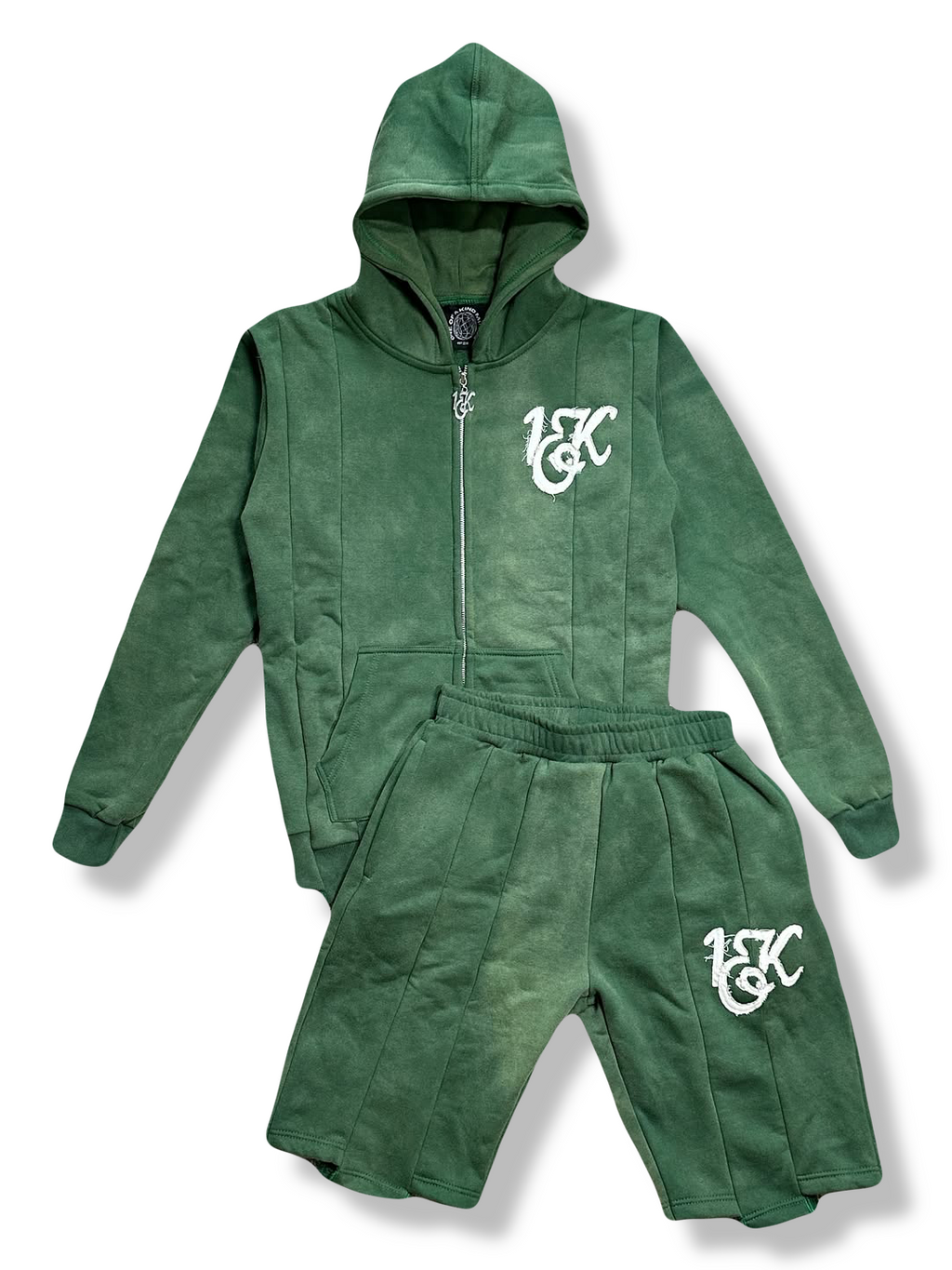 “1OK” Acid Wash Green Uniform Set