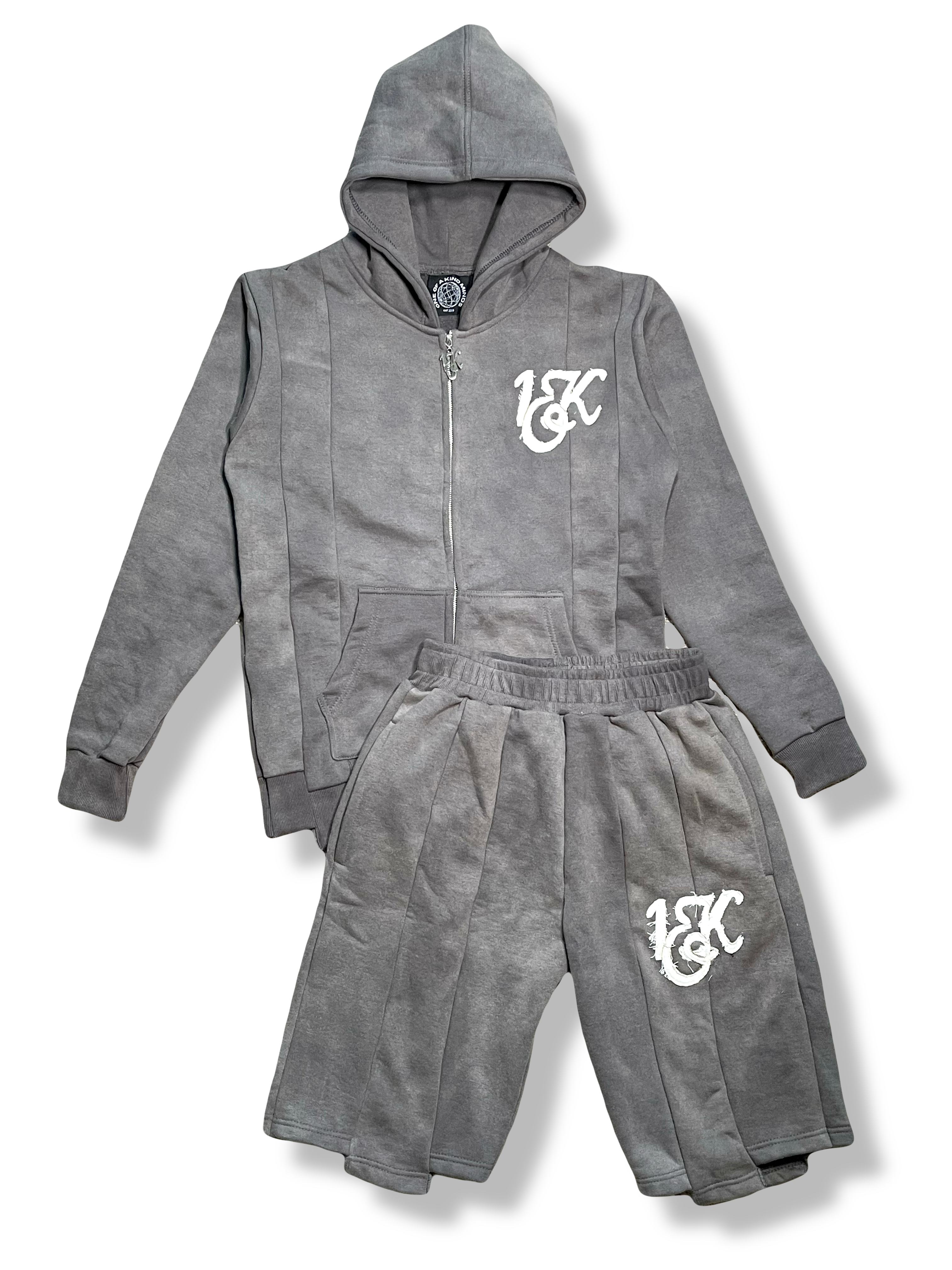 “1OK” Acid Wash Grey Uniform Set