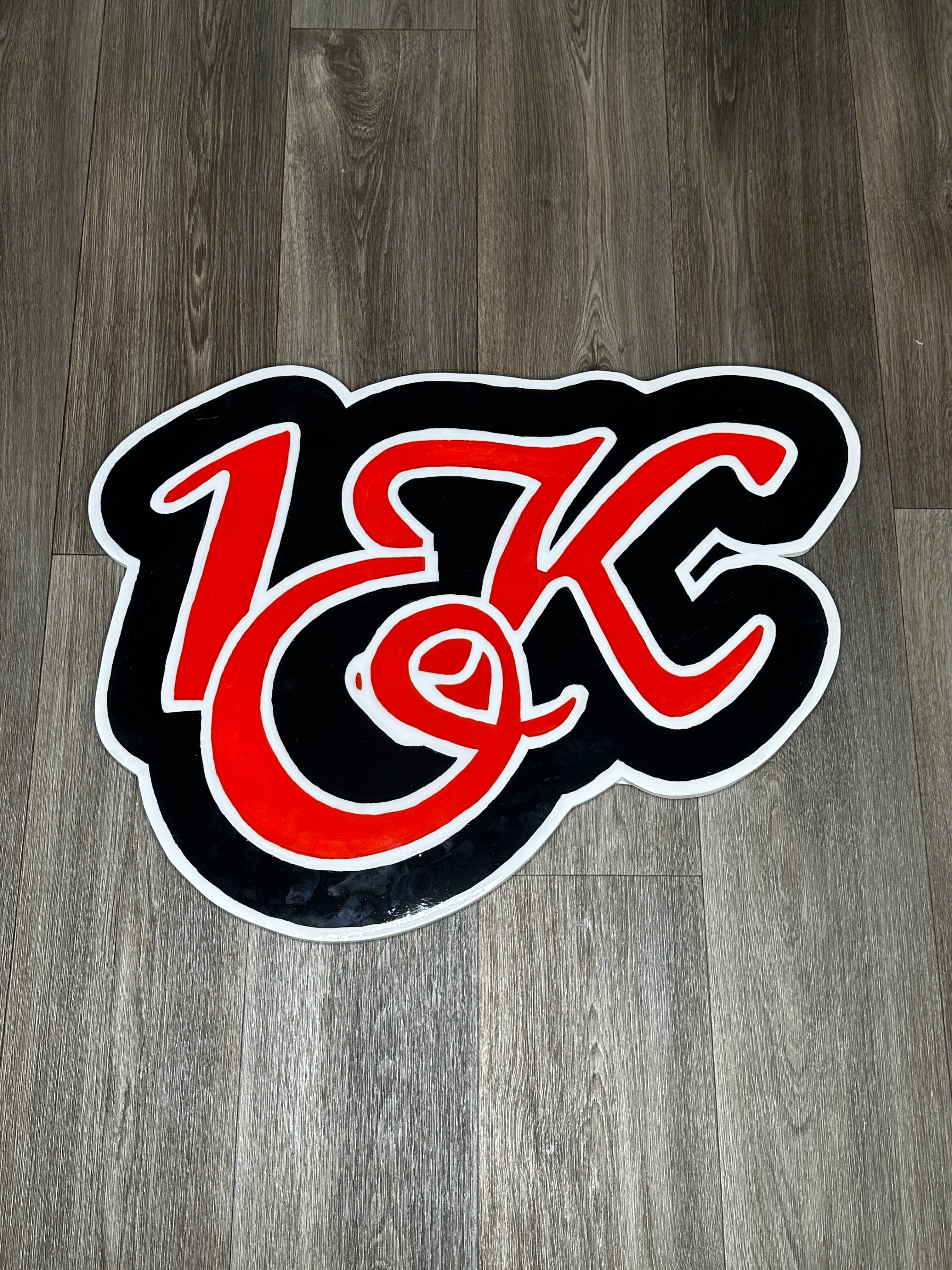 “1OK” Logo Wall Art (Black/Red/White)