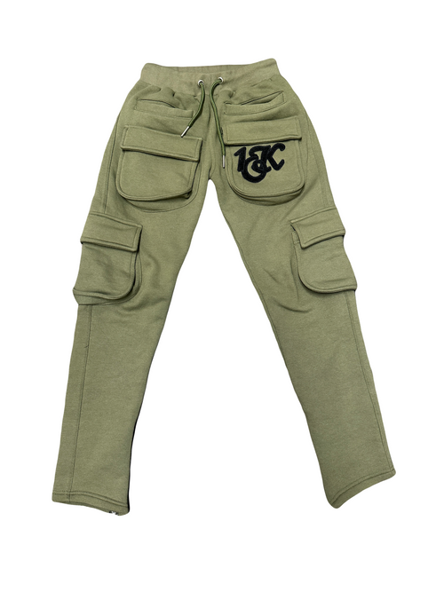 "1OK" Cargo Joggers (Army Green/Black)