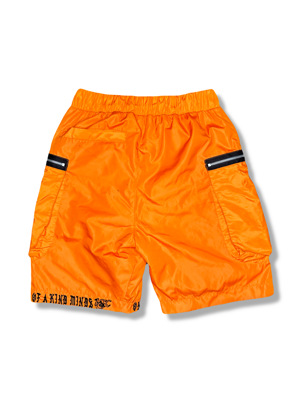 “1OK” Nylon Zipper Shorts (Orange/White)
