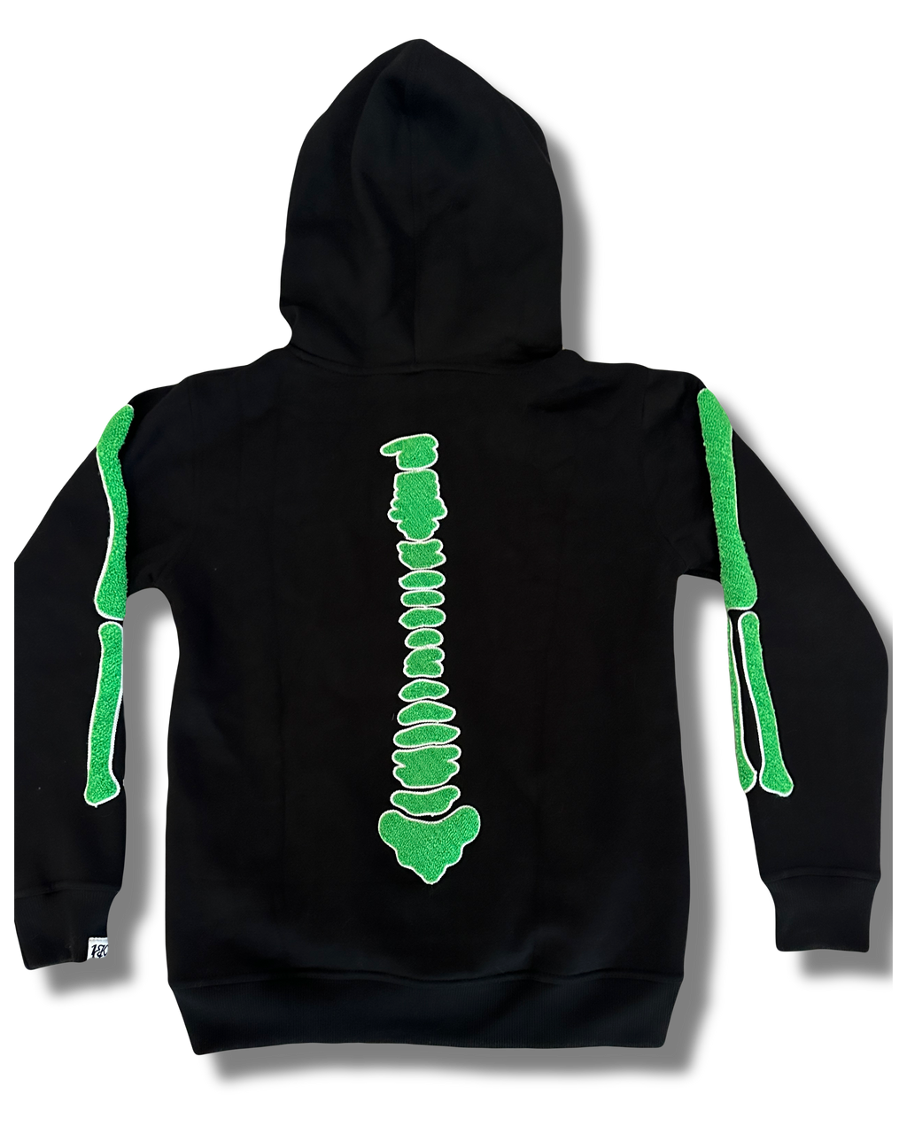 “1OK” Skeleton Full-Zip Hoodie (Black/Green)