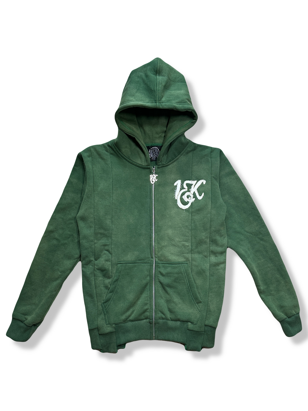 “1OK” Acid Wash Green Uniform Panel Hoodie