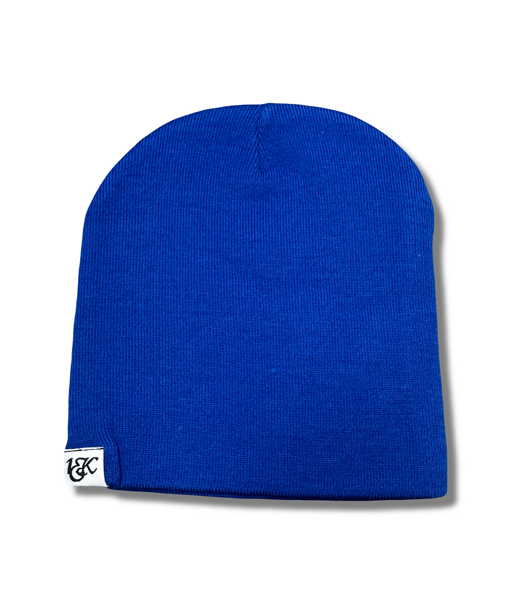 "1OK" Distressed Beanie (Blue/Green)