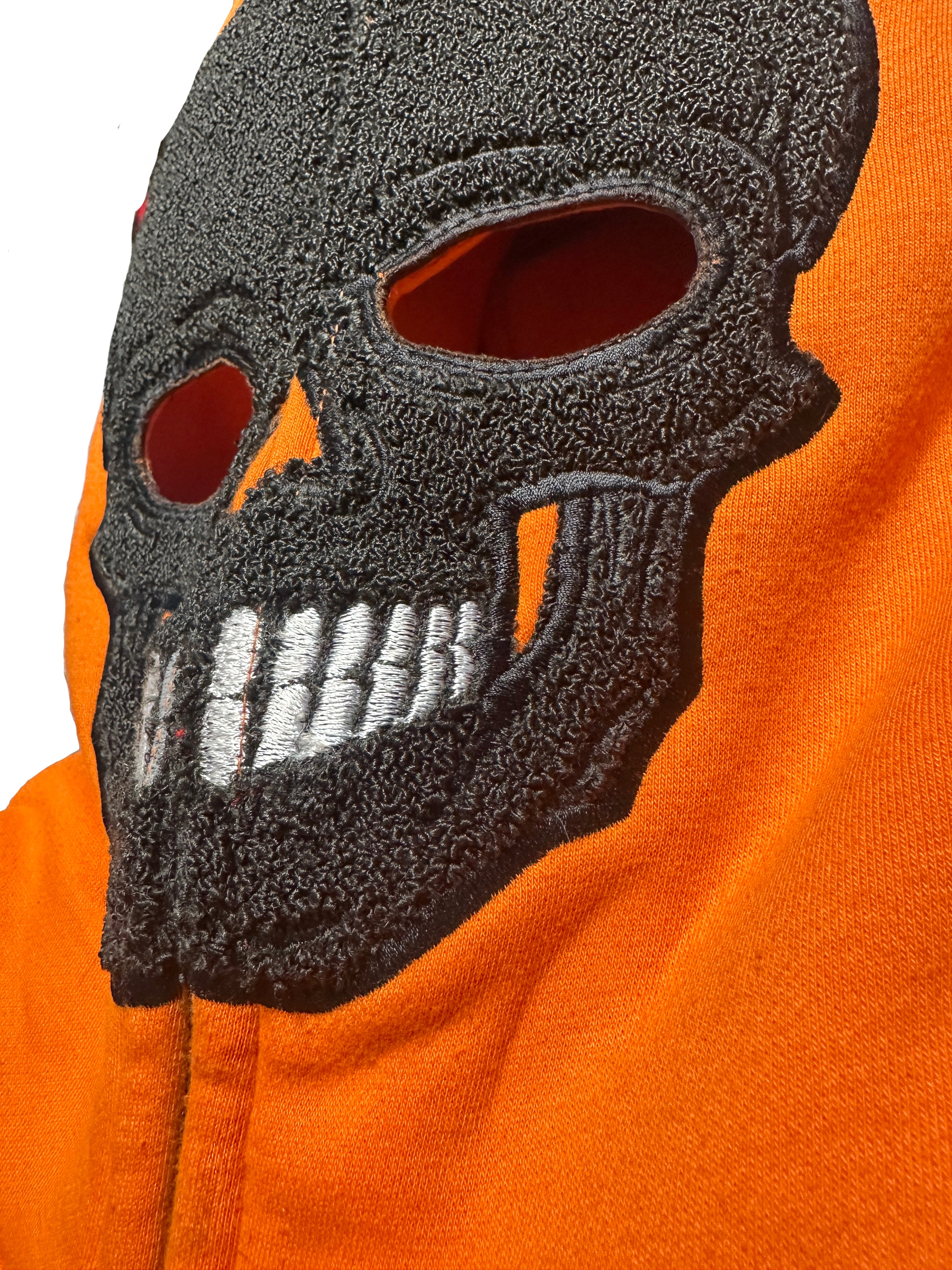 “1OK” Skeleton Full-Zip Hoodie (Orange/Black)