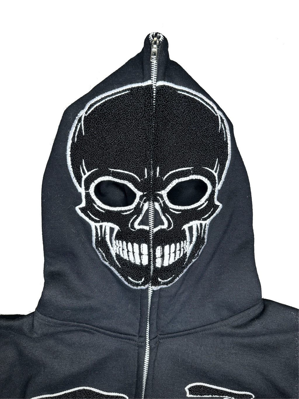 “1OK” Skeleton Full-Zip Hoodie (Black/White)