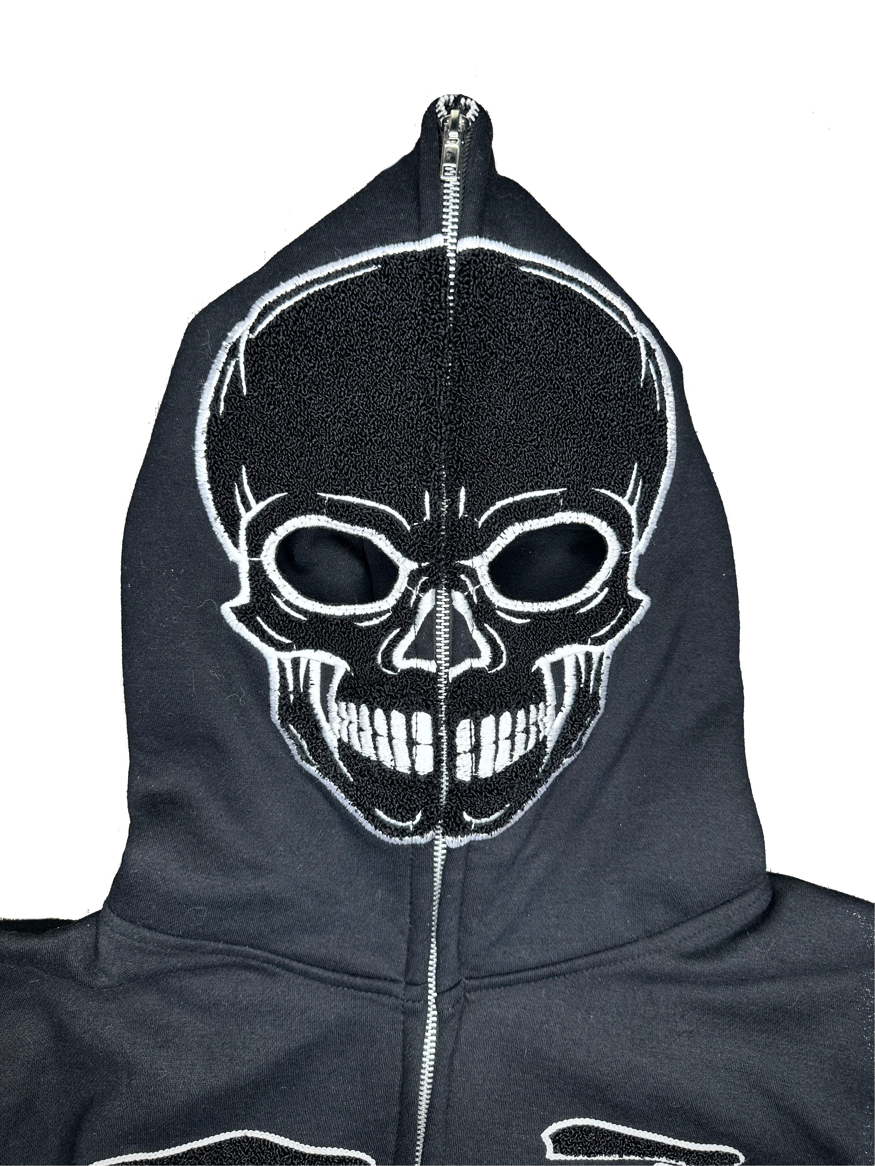 “1OK” Skeleton Full-Zip Hoodie (Black/White)