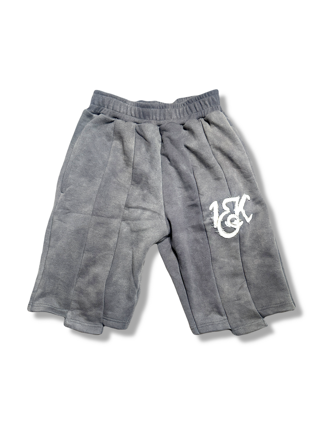 “1OK” Acid Wash Grey Uniform Panel Shorts