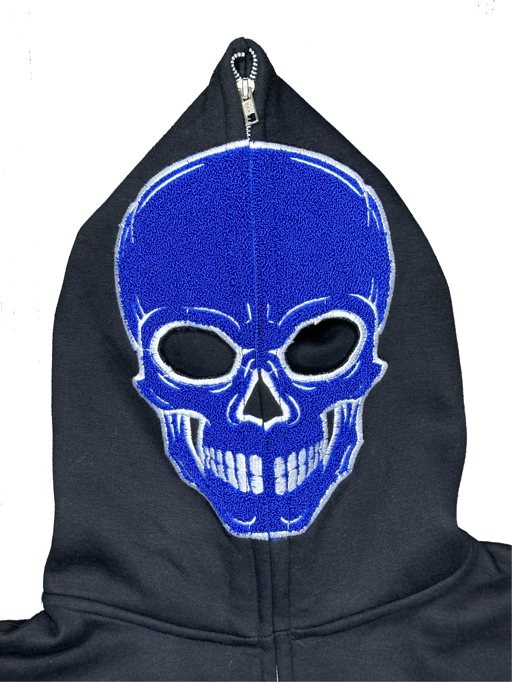 “1OK” Skeleton Full-Zip Hoodie (Black/Blue)