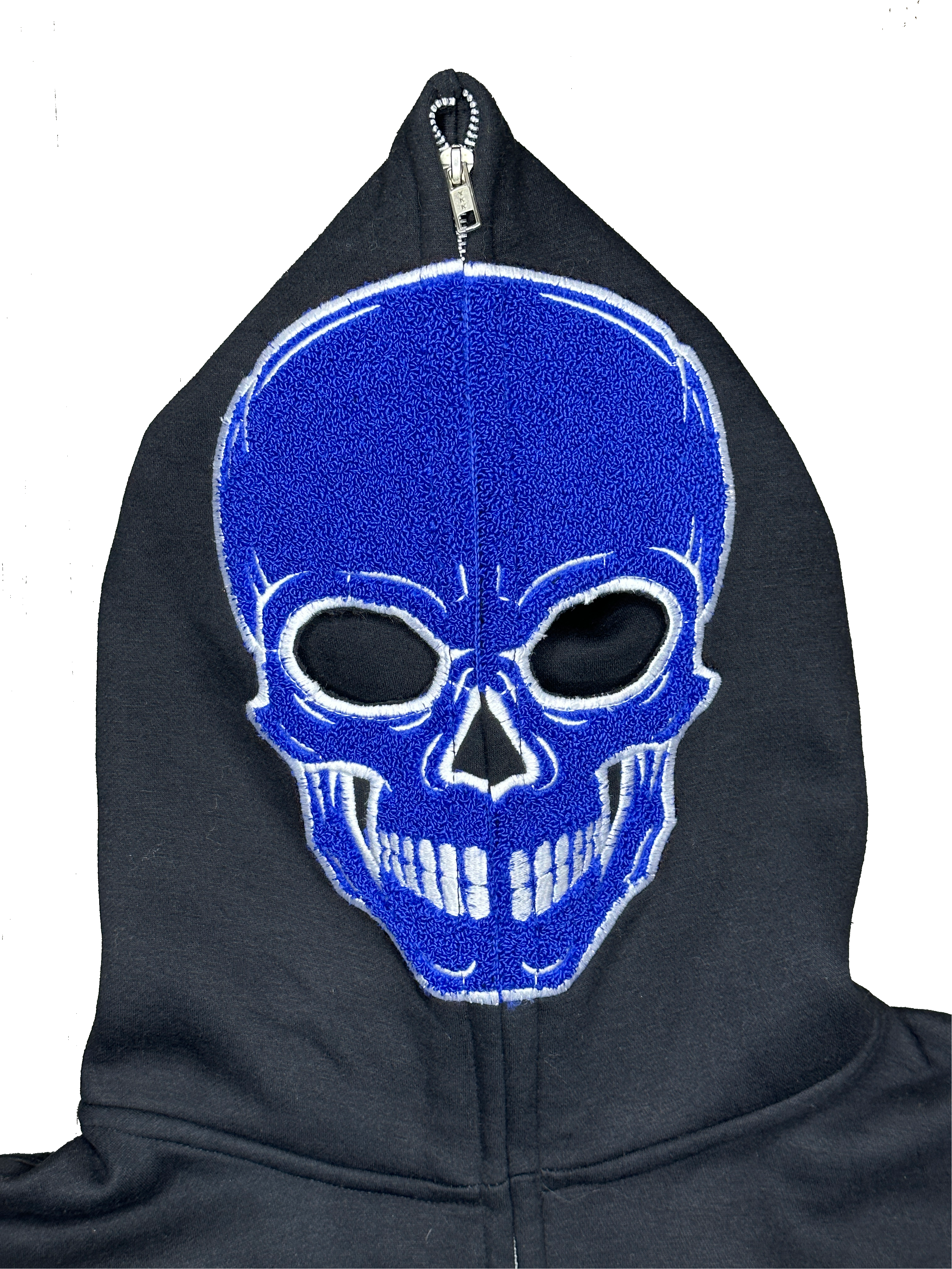 “1OK” Skeleton Full-Zip Hoodie (Black/Blue)