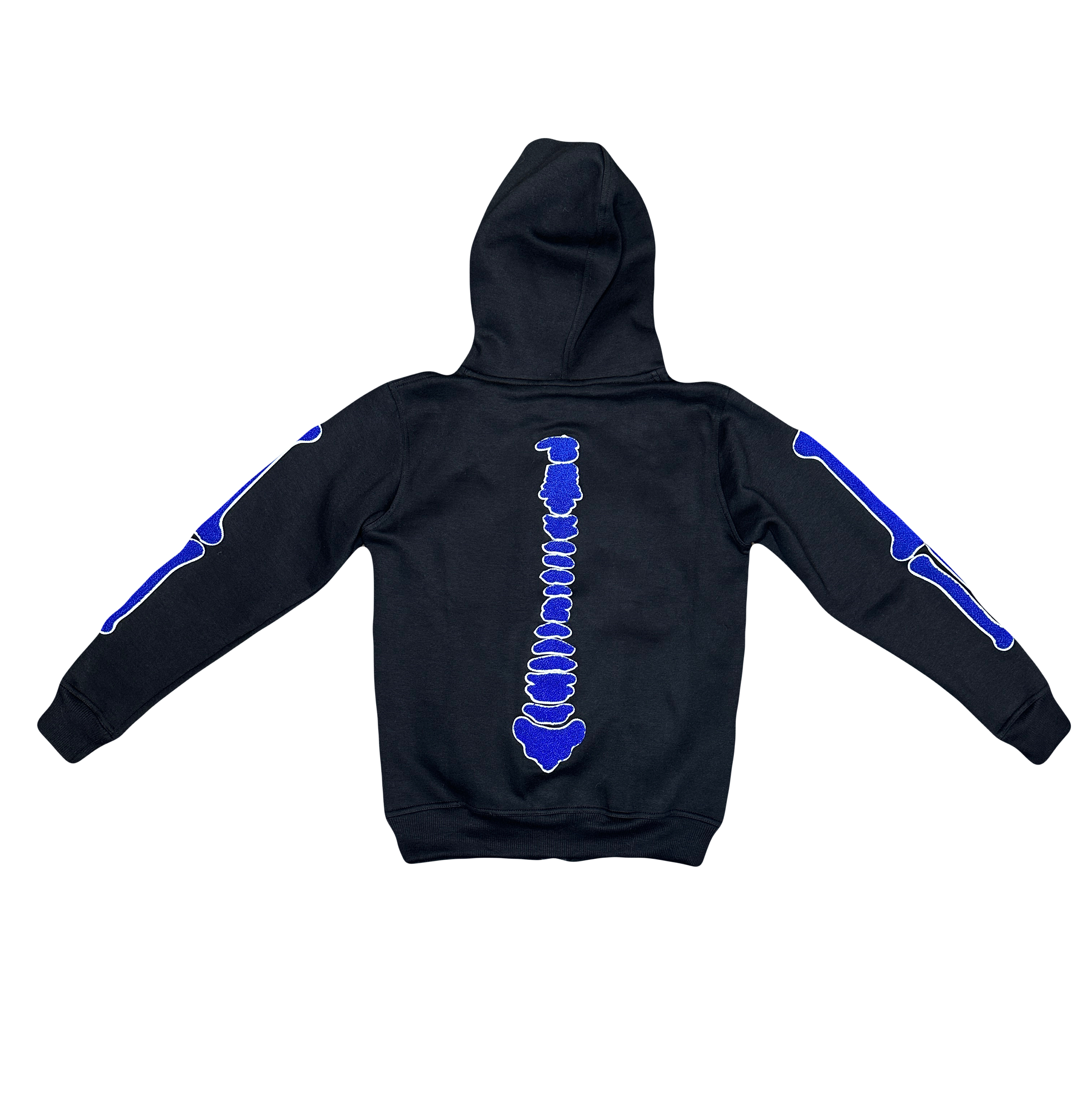 “1OK” Skeleton Full-Zip Hoodie (Black/Blue)