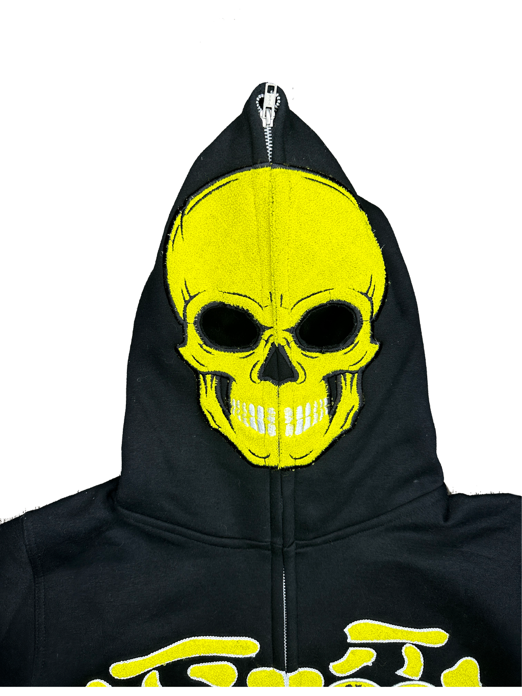 “1OK” Skeleton Full-Zip Hoodie (Black/Yellow)