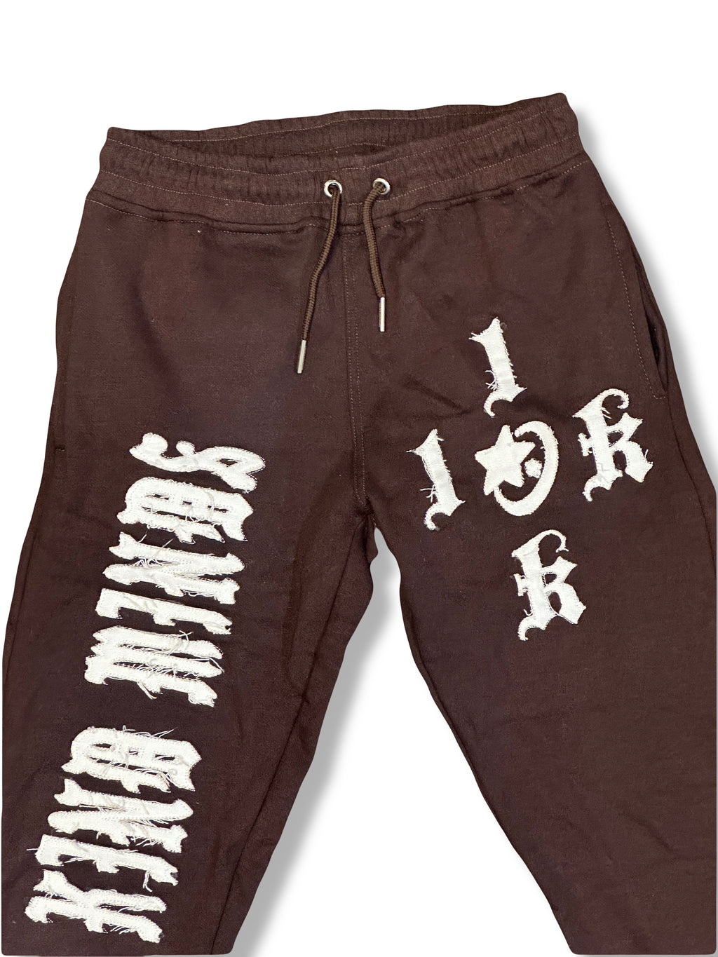 "1OK" Flare Joggers (Brown/ White)