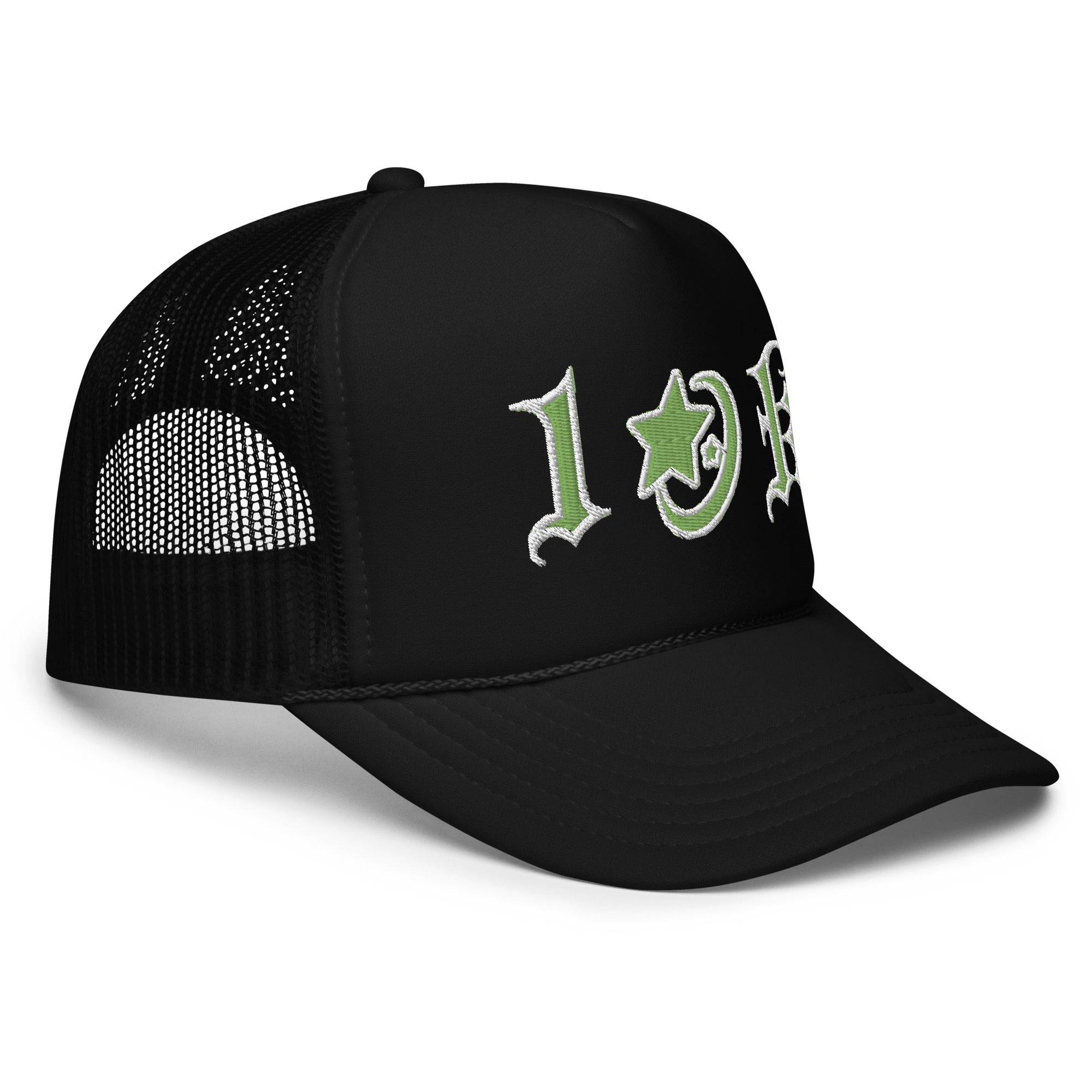 "1OK" Foam Trucker Hat V2 (Black/Green/White)