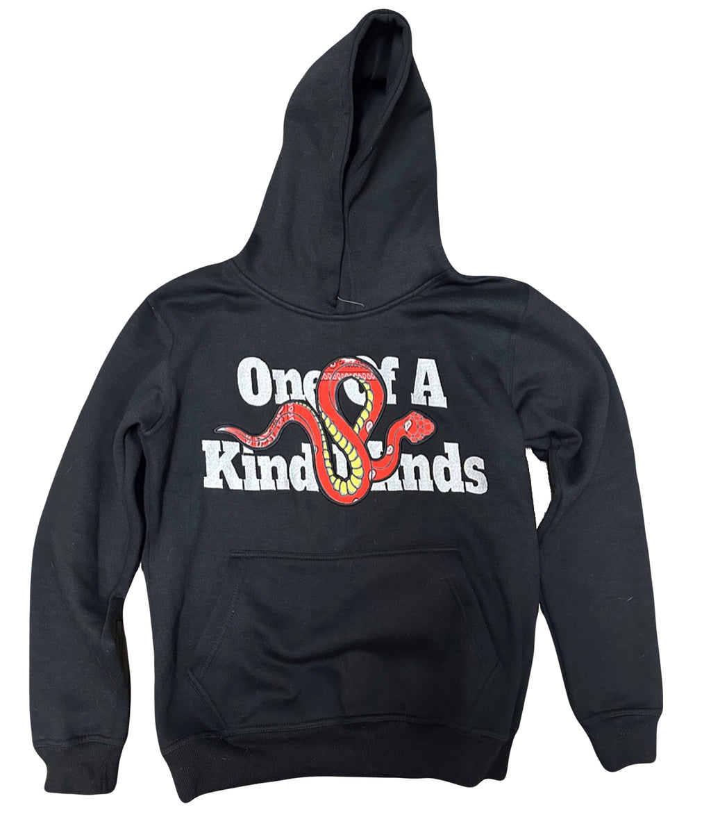 “1OK” Bandana Snake Hoodie (Black/Red)