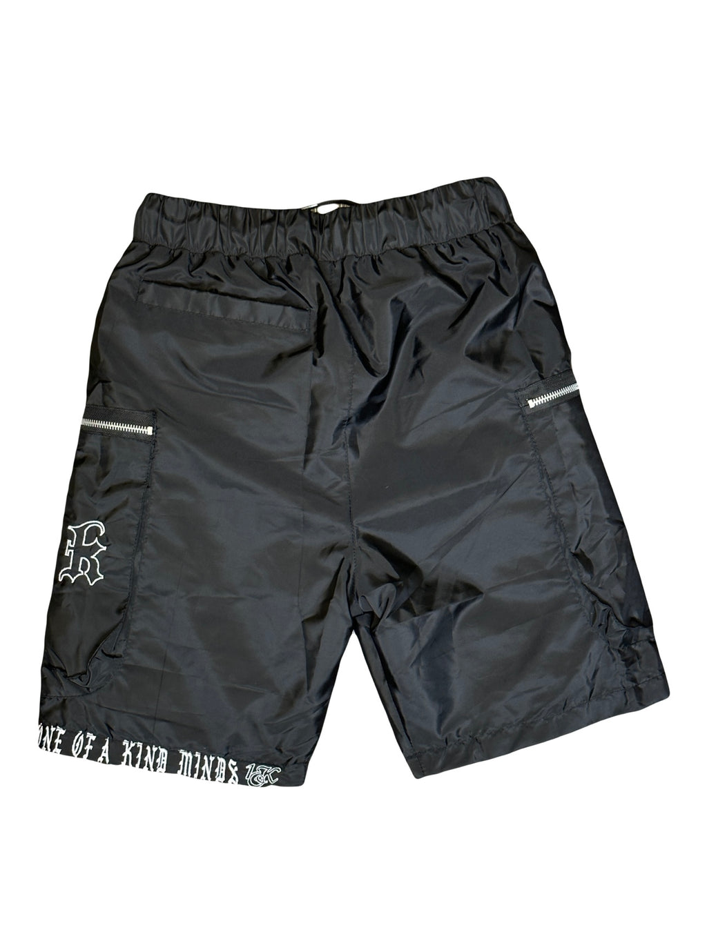 “1OK” Nylon Zipper Shorts (Black/White)
