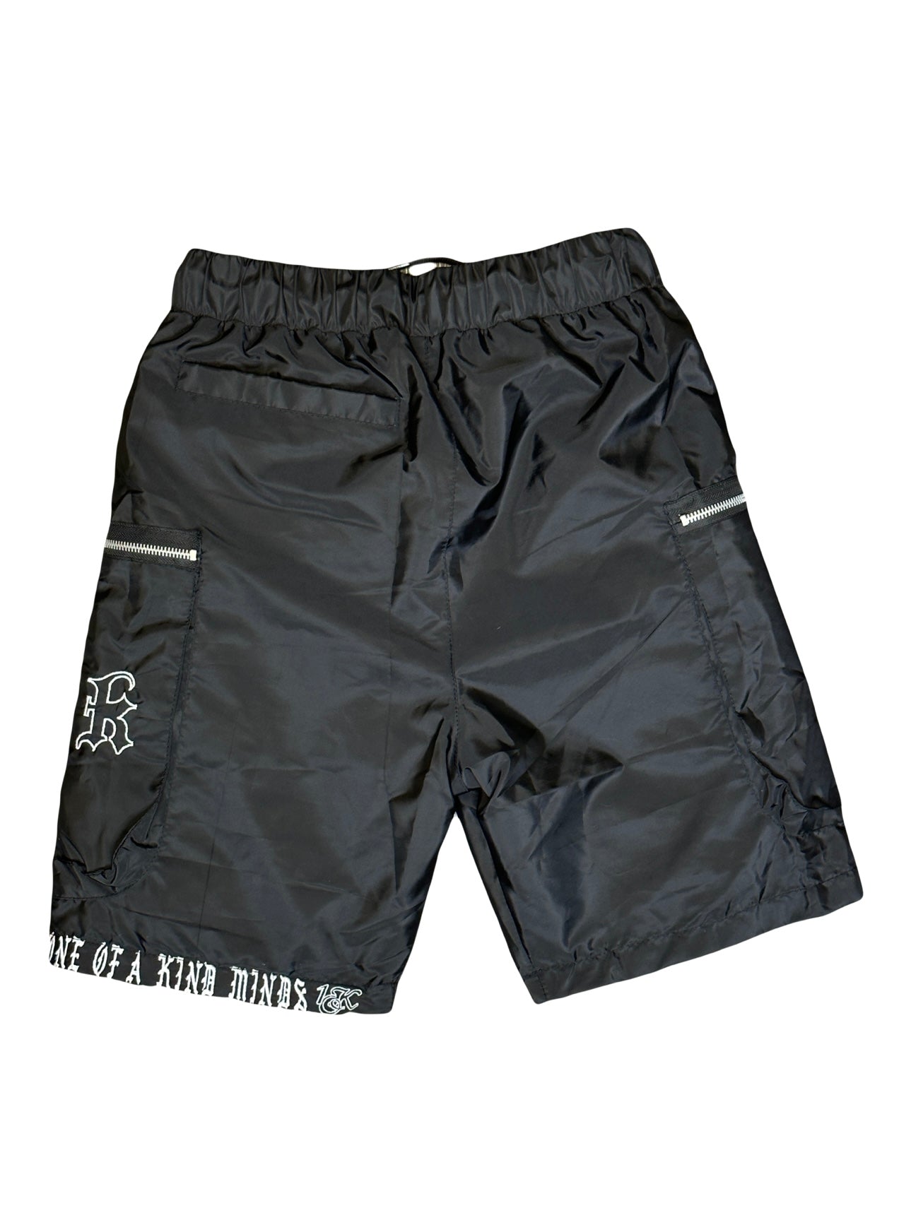 “1OK” Nylon Zipper Shorts (Black/White)