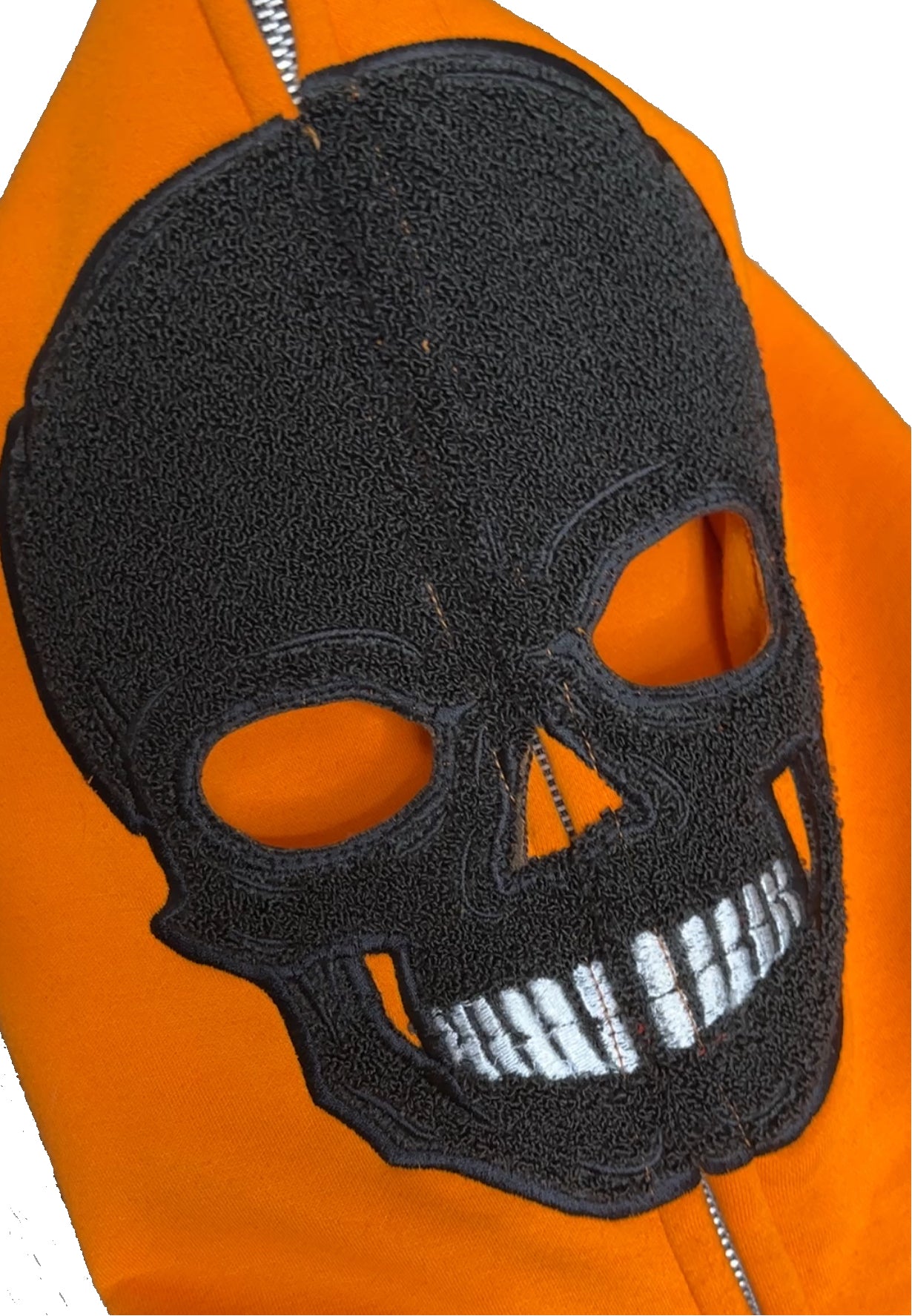 “1OK” Skeleton Full-Zip Hoodie (Orange/Black)