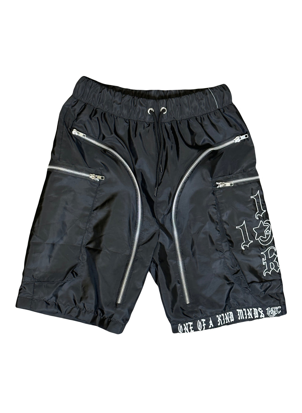 “1OK” Nylon Zipper Shorts (Black/White)